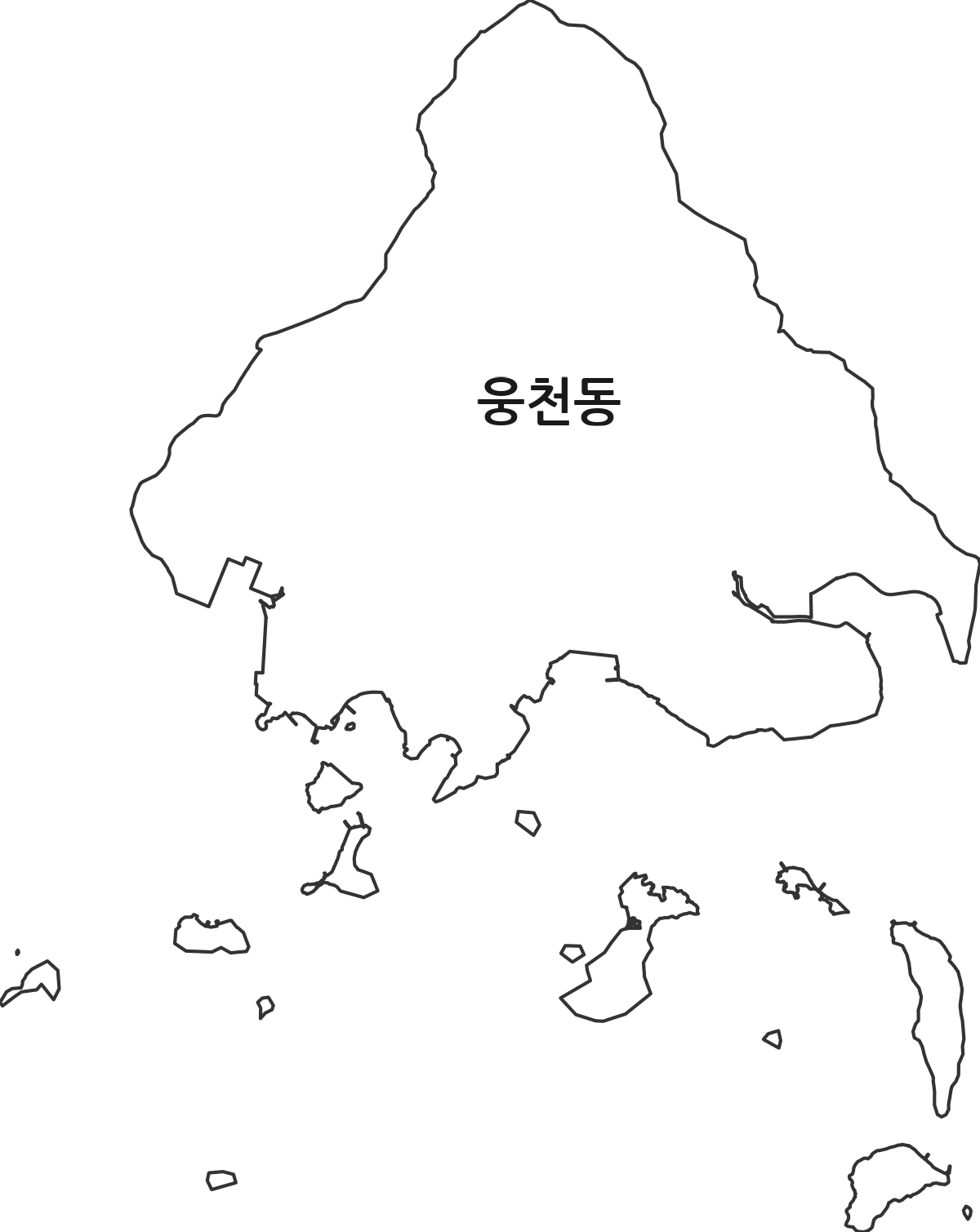 경상남도 창원시 진해구 웅천동 행정동 행정구역 경계 지도