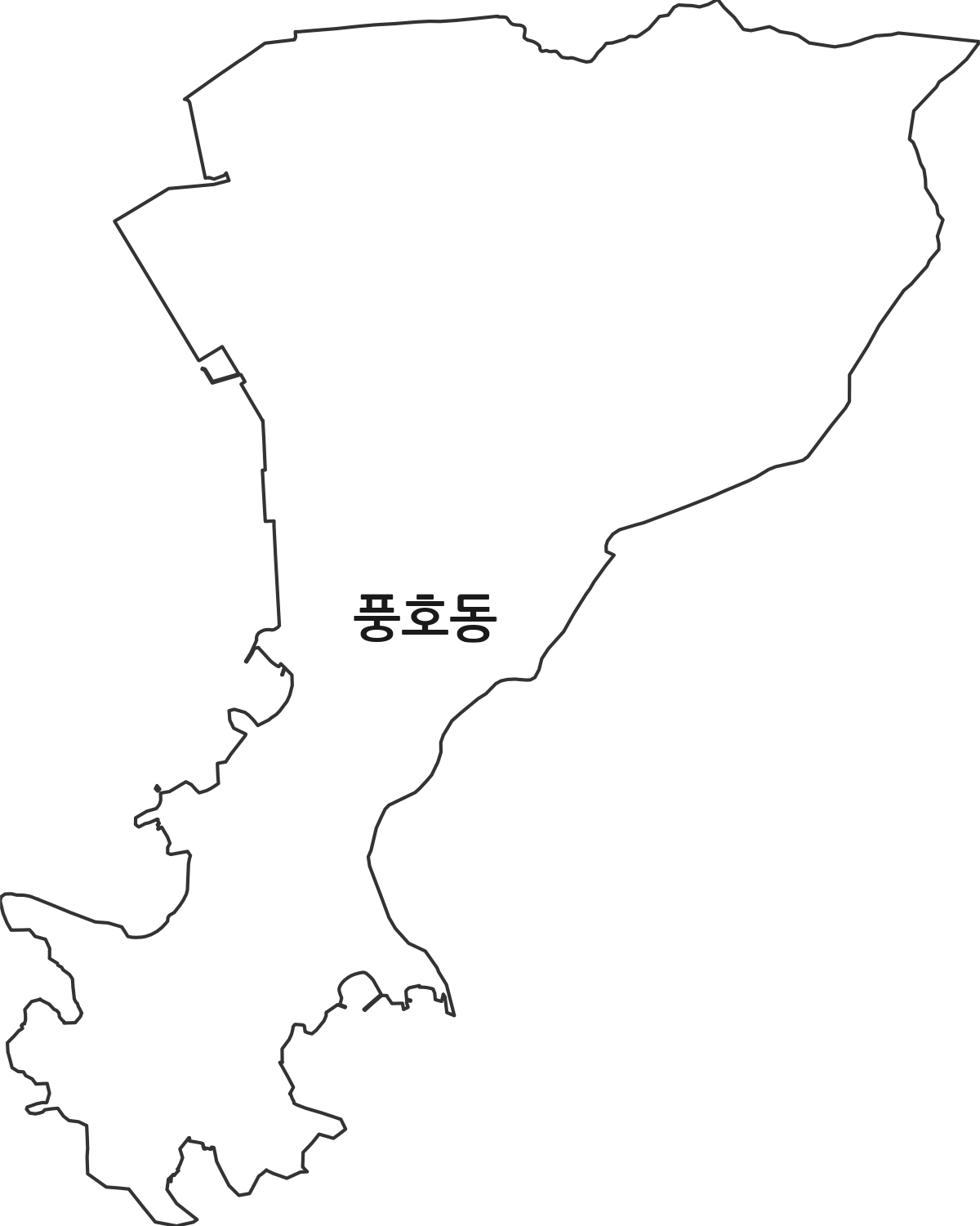 경상남도 창원시 진해구 풍호동 행정동 행정구역 경계 지도