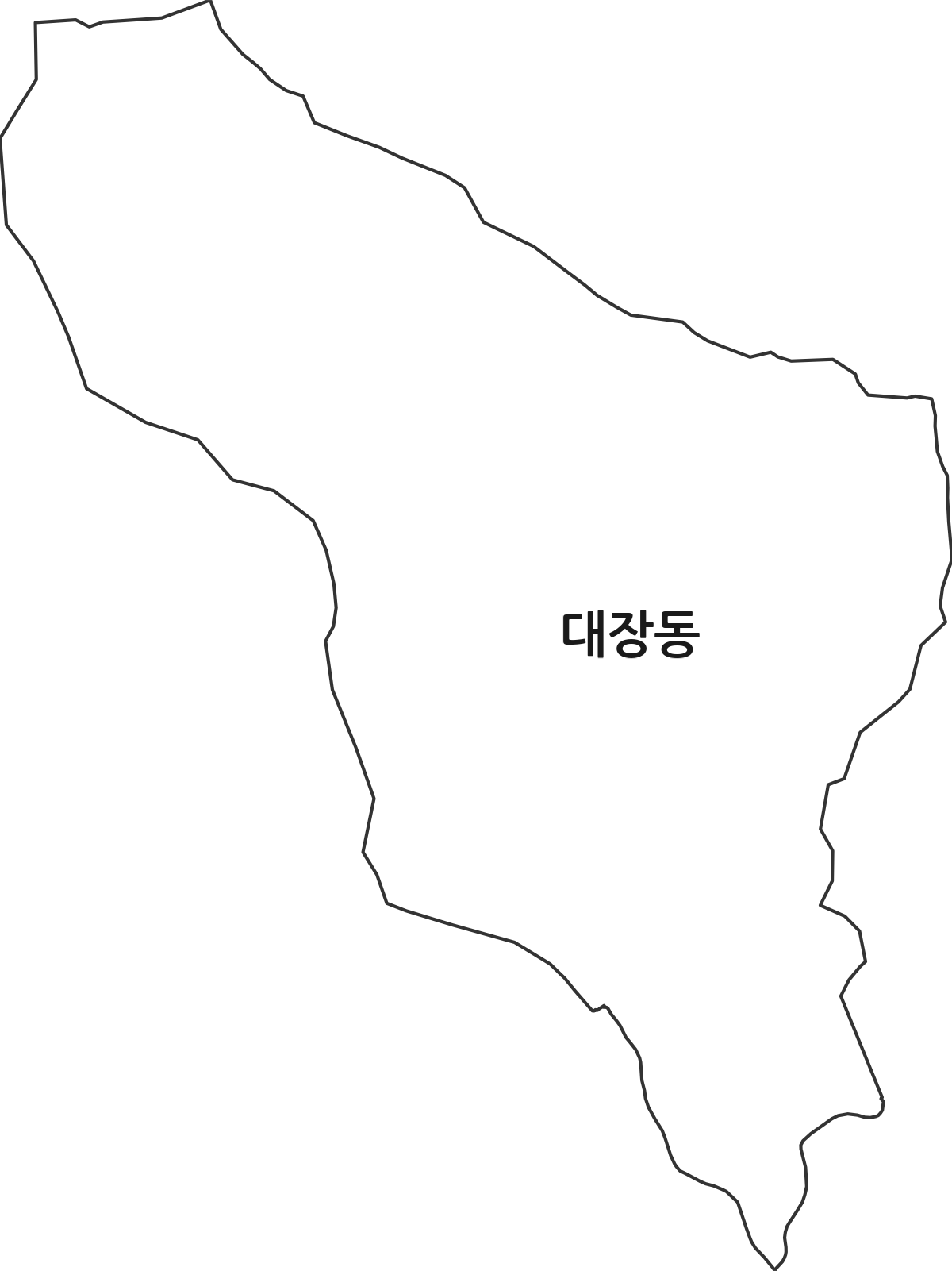 경상남도 창원시 진해구 대장동 법정동 행정구역 경계 지도