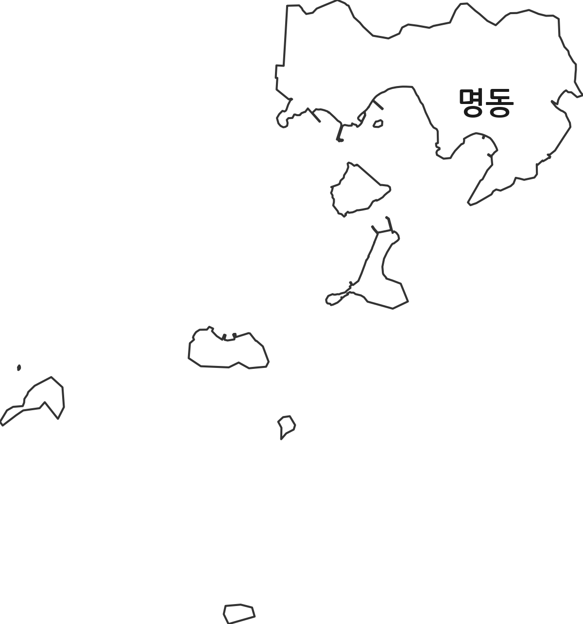 경상남도 창원시 진해구 명동 법정동 행정구역 경계 지도