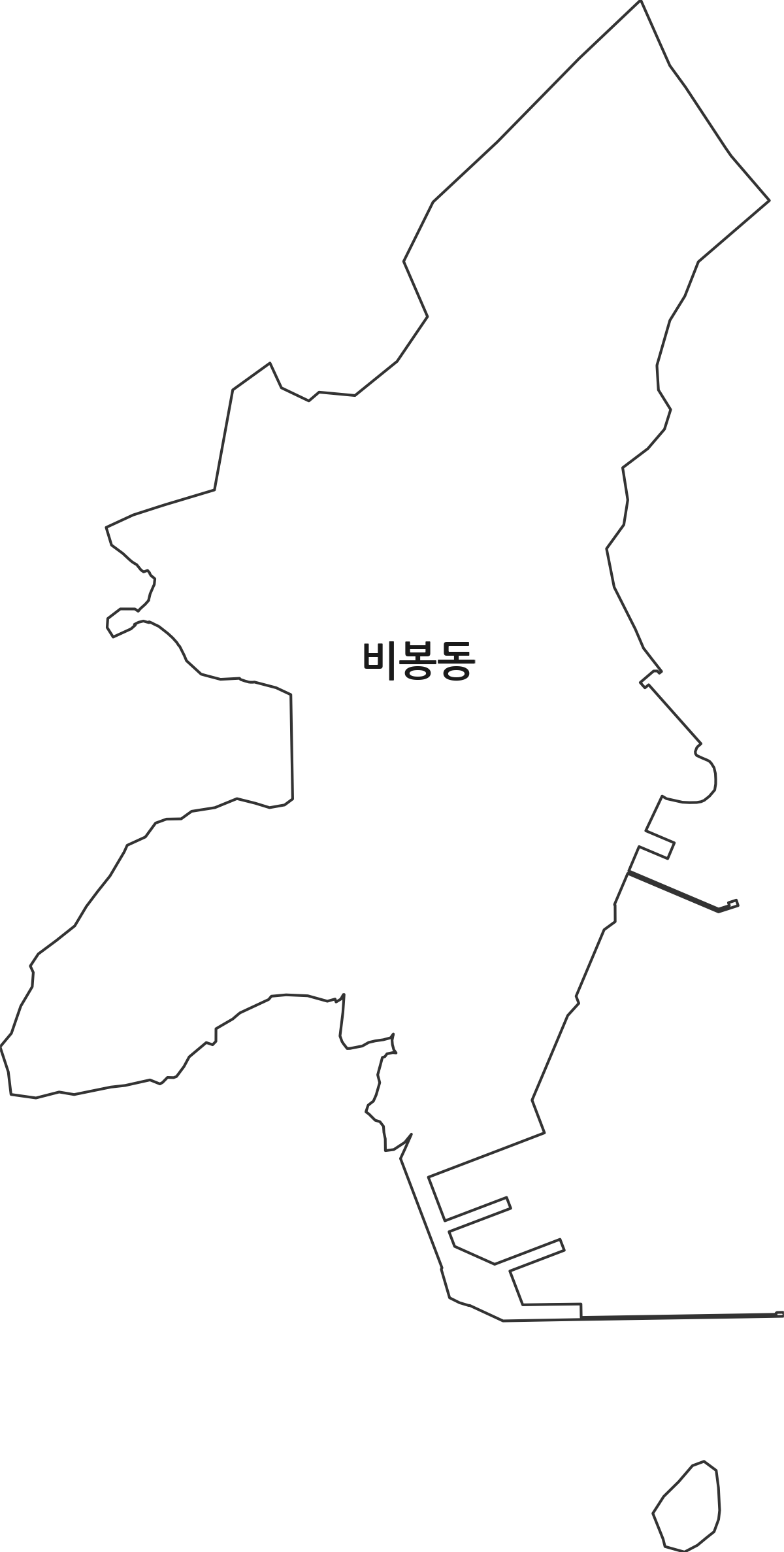 경상남도 창원시 진해구 비봉동 법정동 행정구역 경계 지도