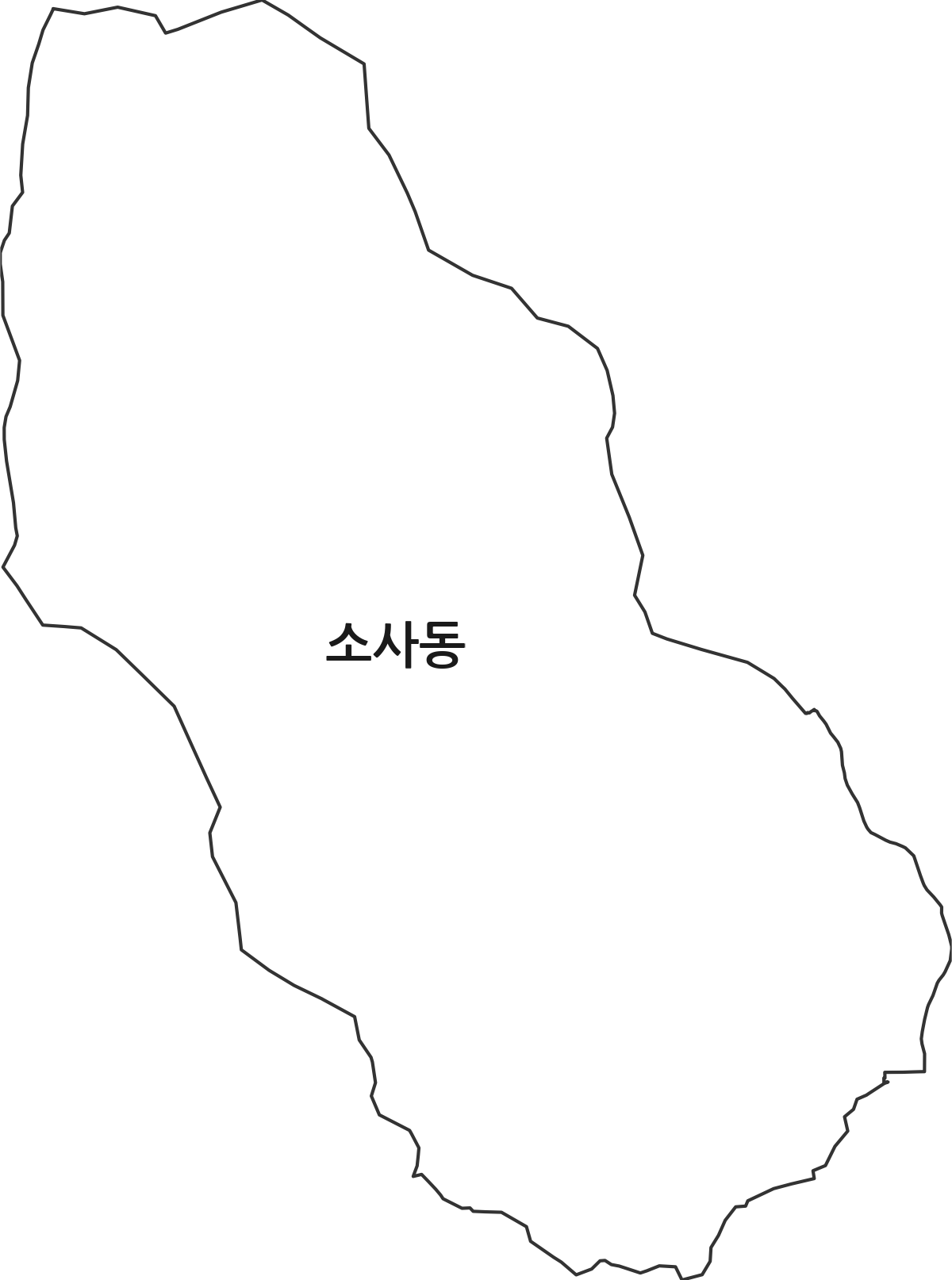경상남도 창원시 진해구 소사동 법정동 행정구역 경계 지도