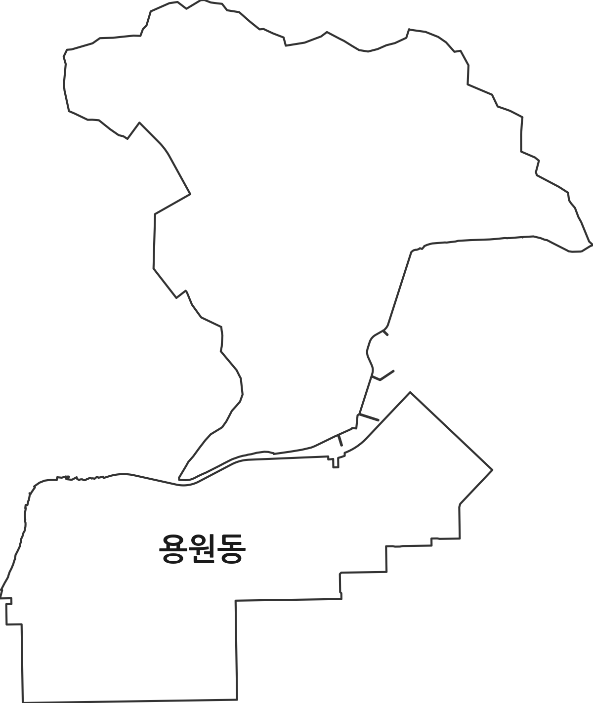 경상남도 창원시 진해구 용원동 법정동 행정구역 경계 지도