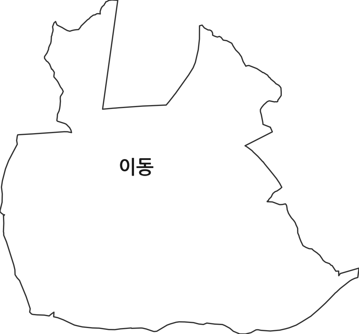 경상남도 창원시 진해구 이동 법정동 행정구역 경계 지도