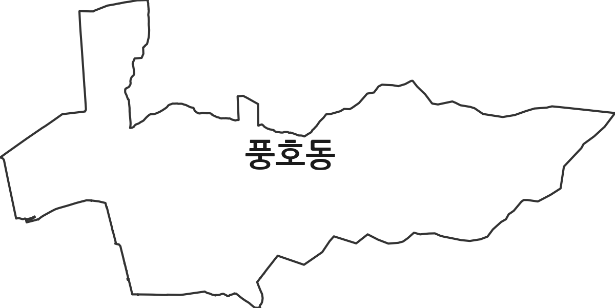 경상남도 창원시 진해구 풍호동 법정동 행정구역 경계 지도
