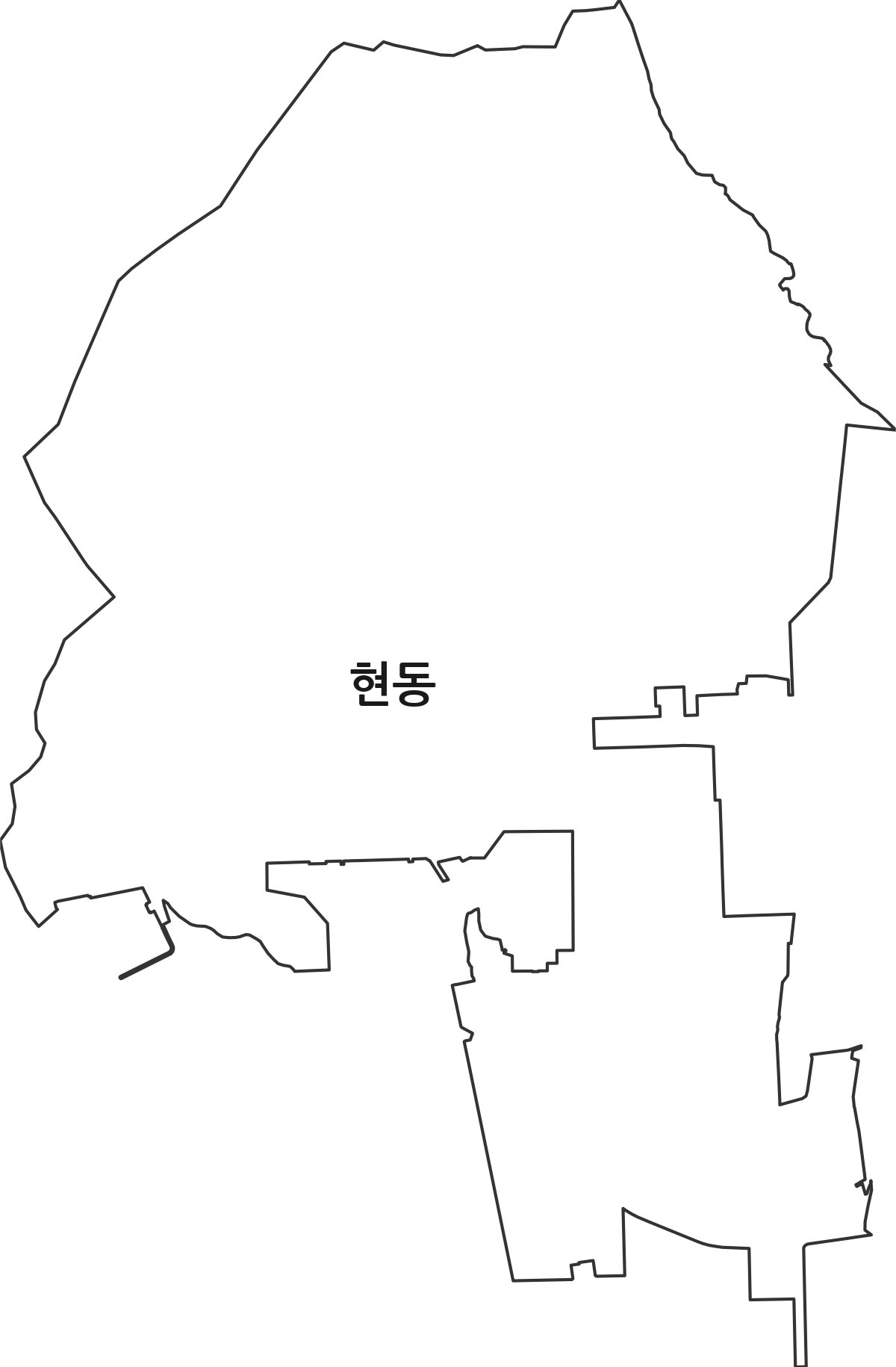 경상남도 창원시 진해구 현동 법정동 행정구역 경계 지도