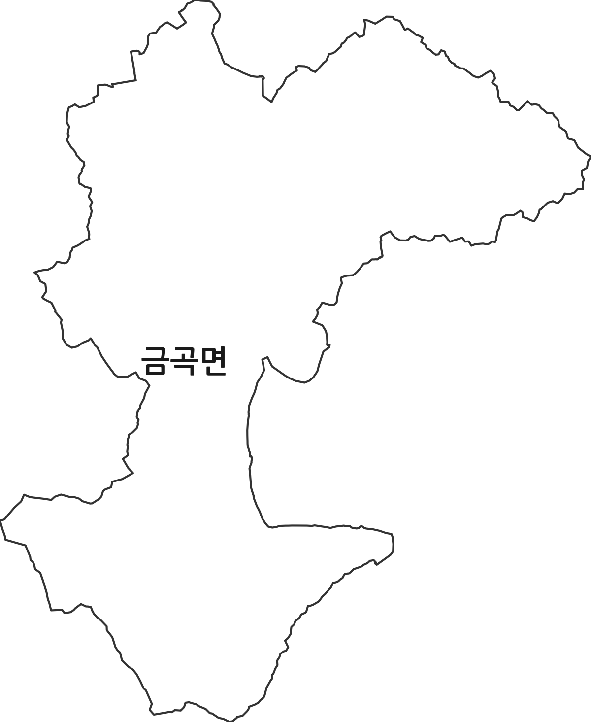 경상남도 진주시 금곡면 행정동 행정구역 경계 지도