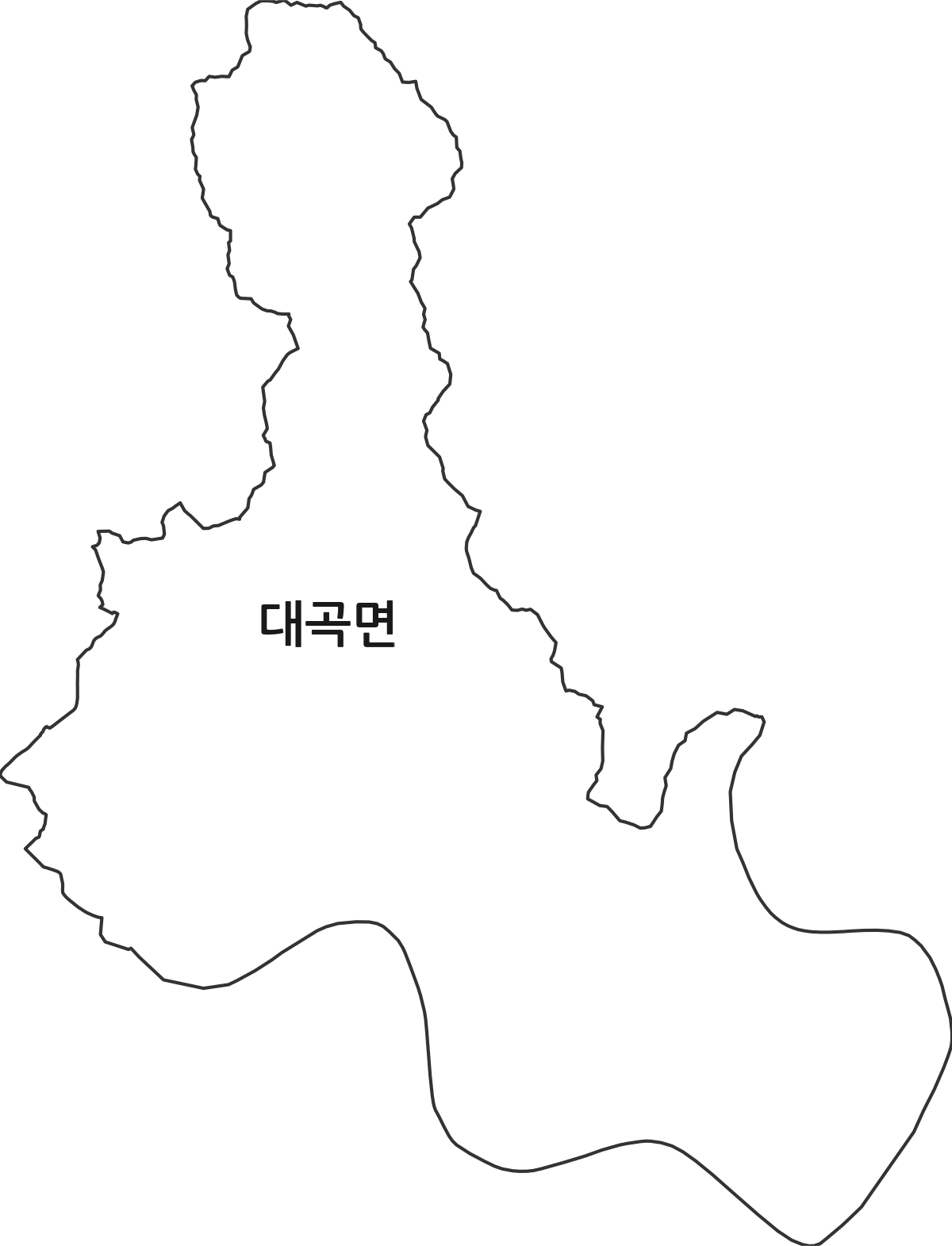 경상남도 진주시 대곡면 행정동 행정구역 경계 지도