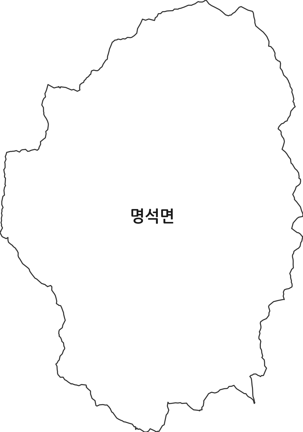 경상남도 진주시 명석면 행정동 행정구역 경계 지도