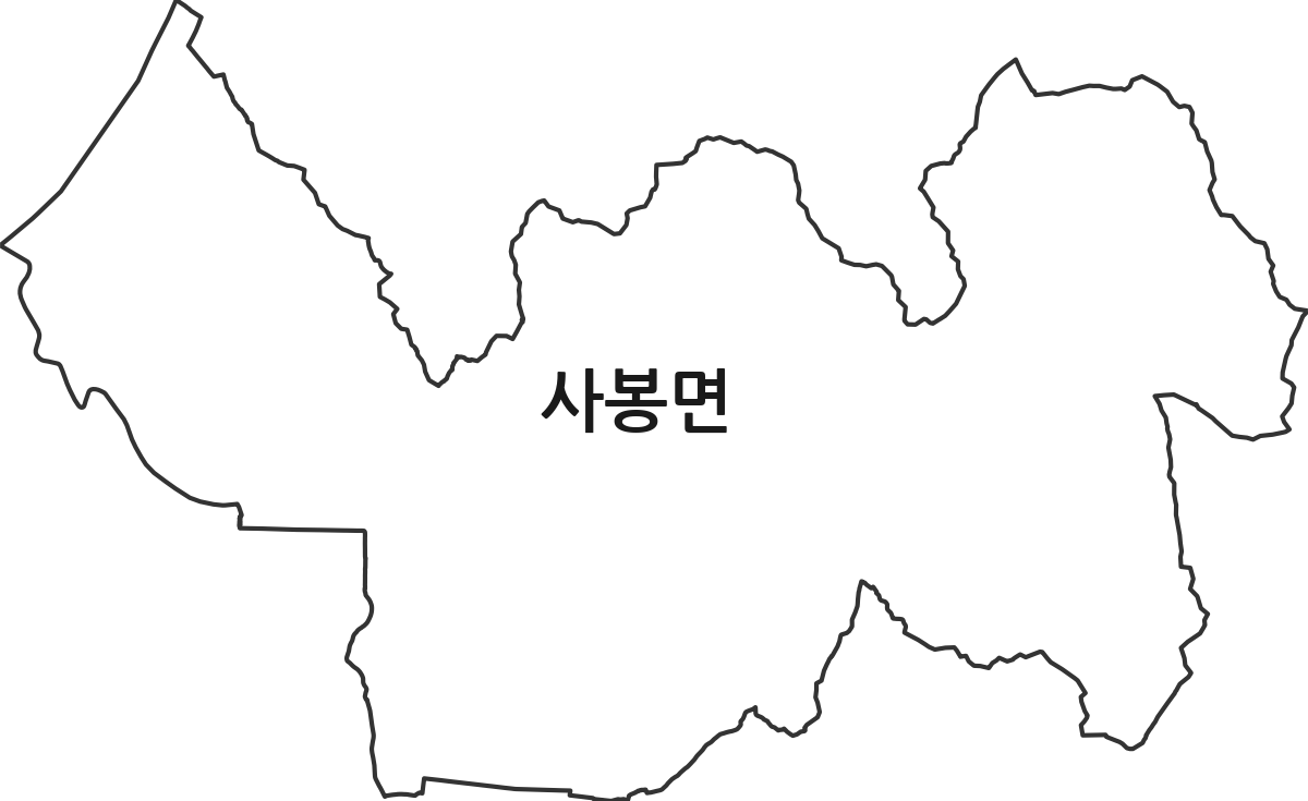 경상남도 진주시 사봉면 행정동 행정구역 경계 지도