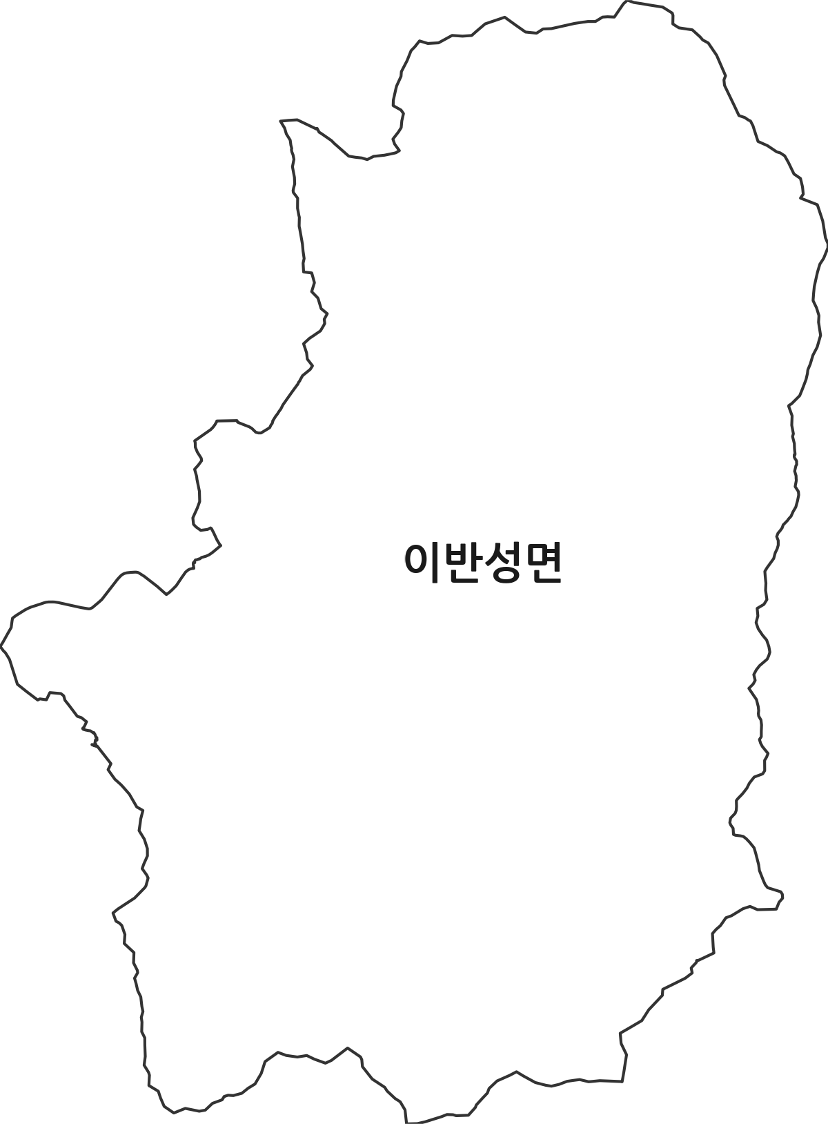 경상남도 진주시 이반성면 행정동 행정구역 경계 지도