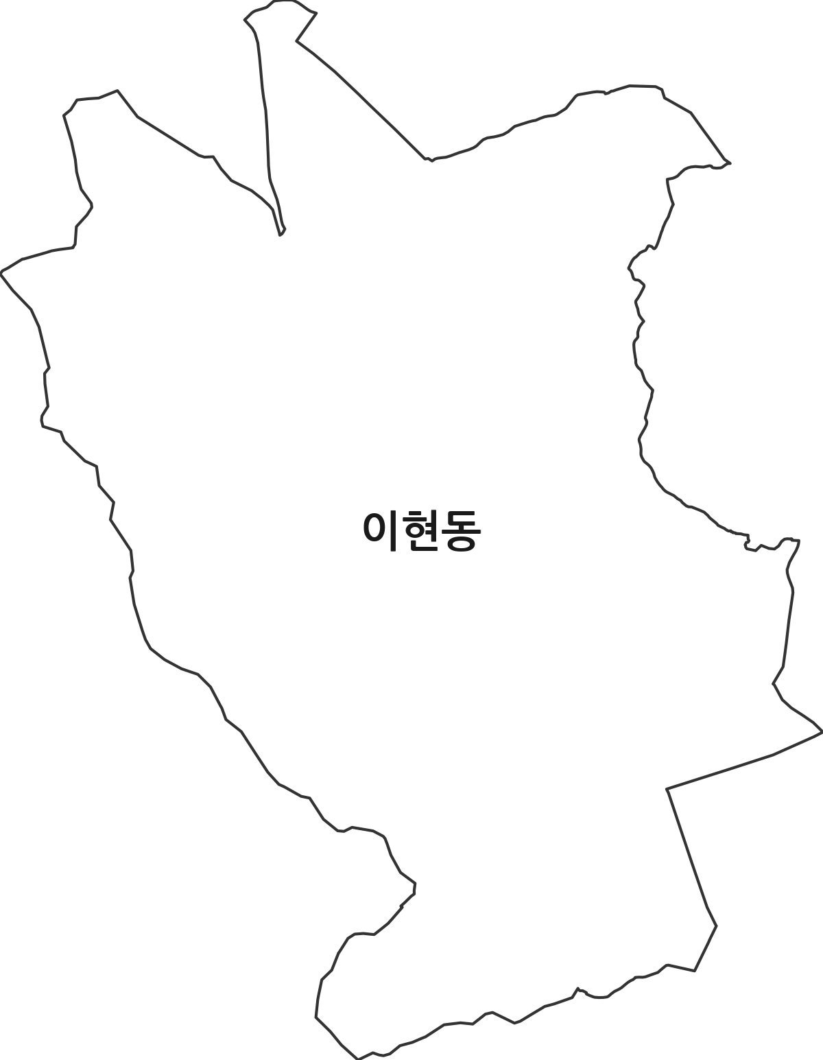 경상남도 진주시 이현동 행정동 행정구역 경계 지도