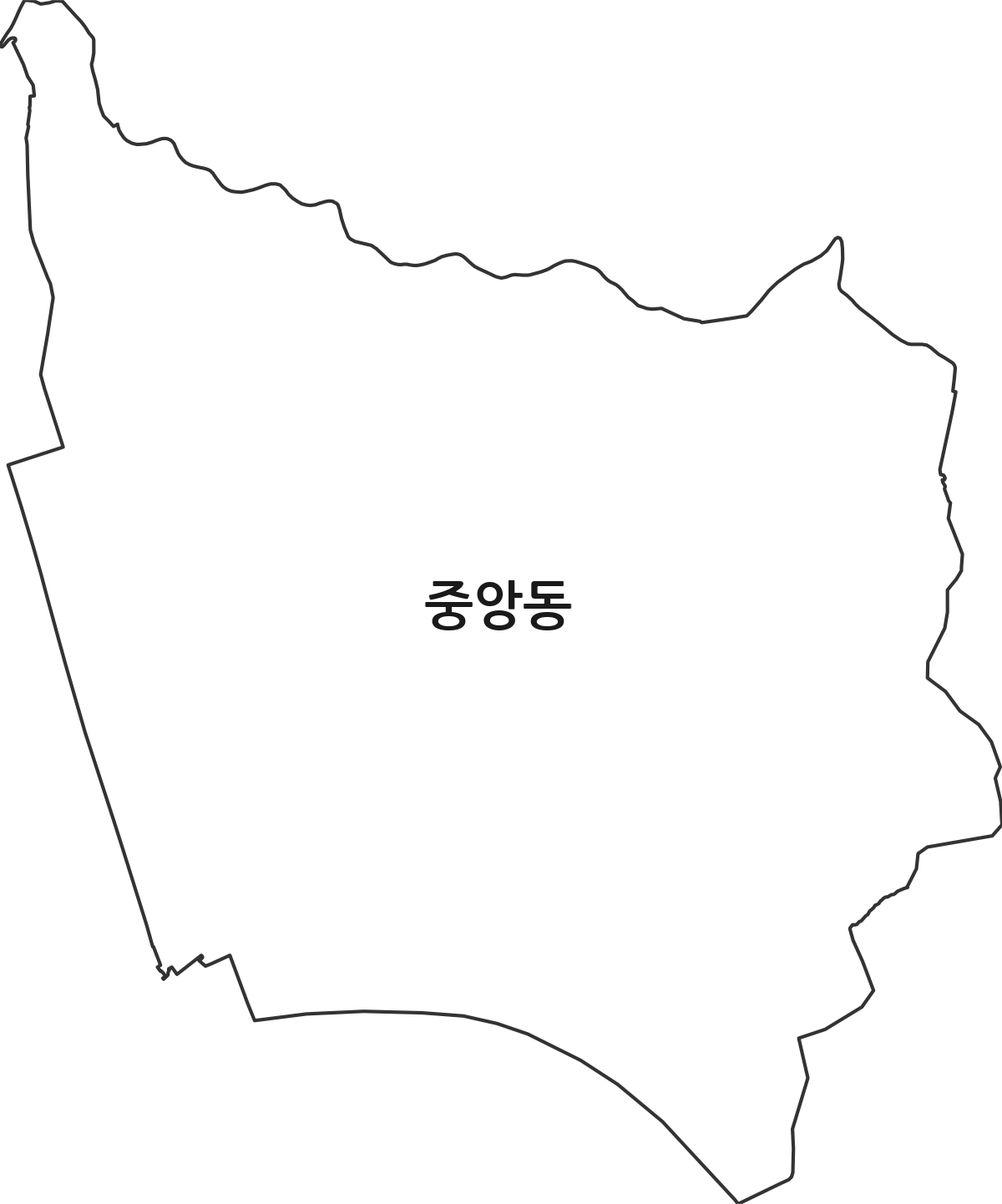 경상남도 진주시 중앙동 행정동 행정구역 경계 지도