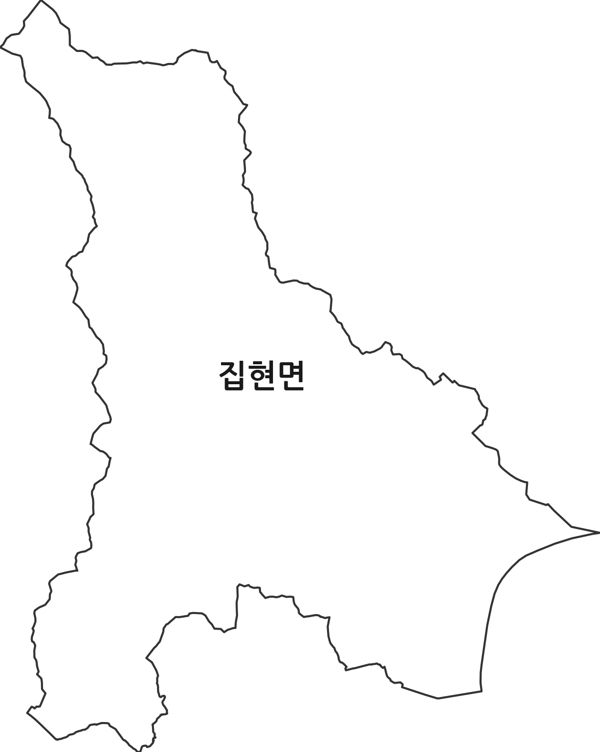 경상남도 진주시 집현면 행정동 행정구역 경계 지도