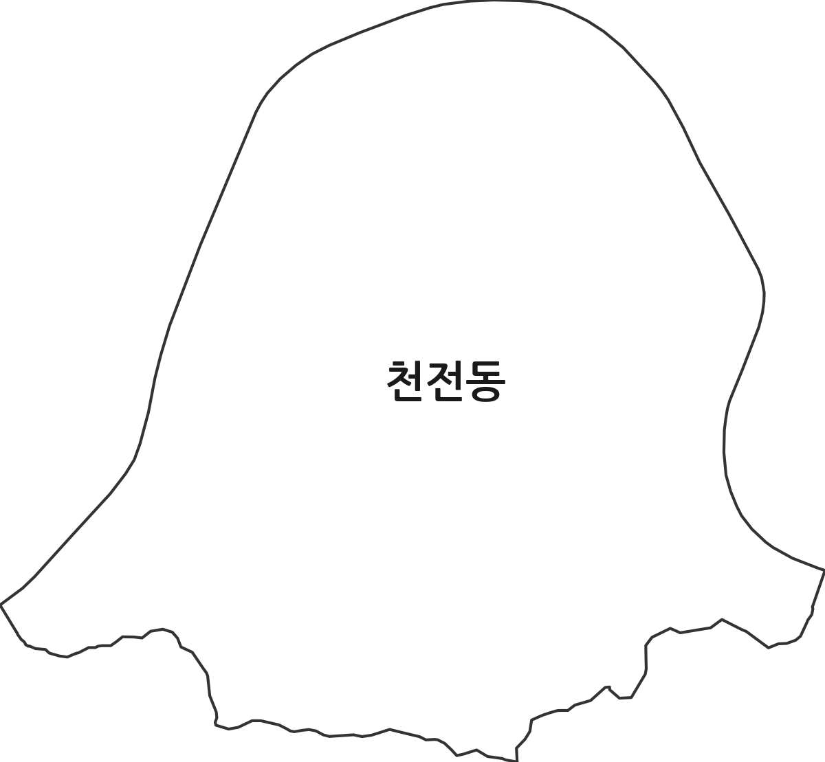 경상남도 진주시 천전동 행정동 행정구역 경계 지도