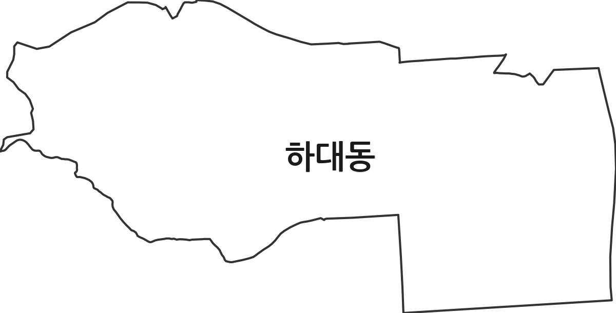 경상남도 진주시 하대동 행정동 행정구역 경계 지도