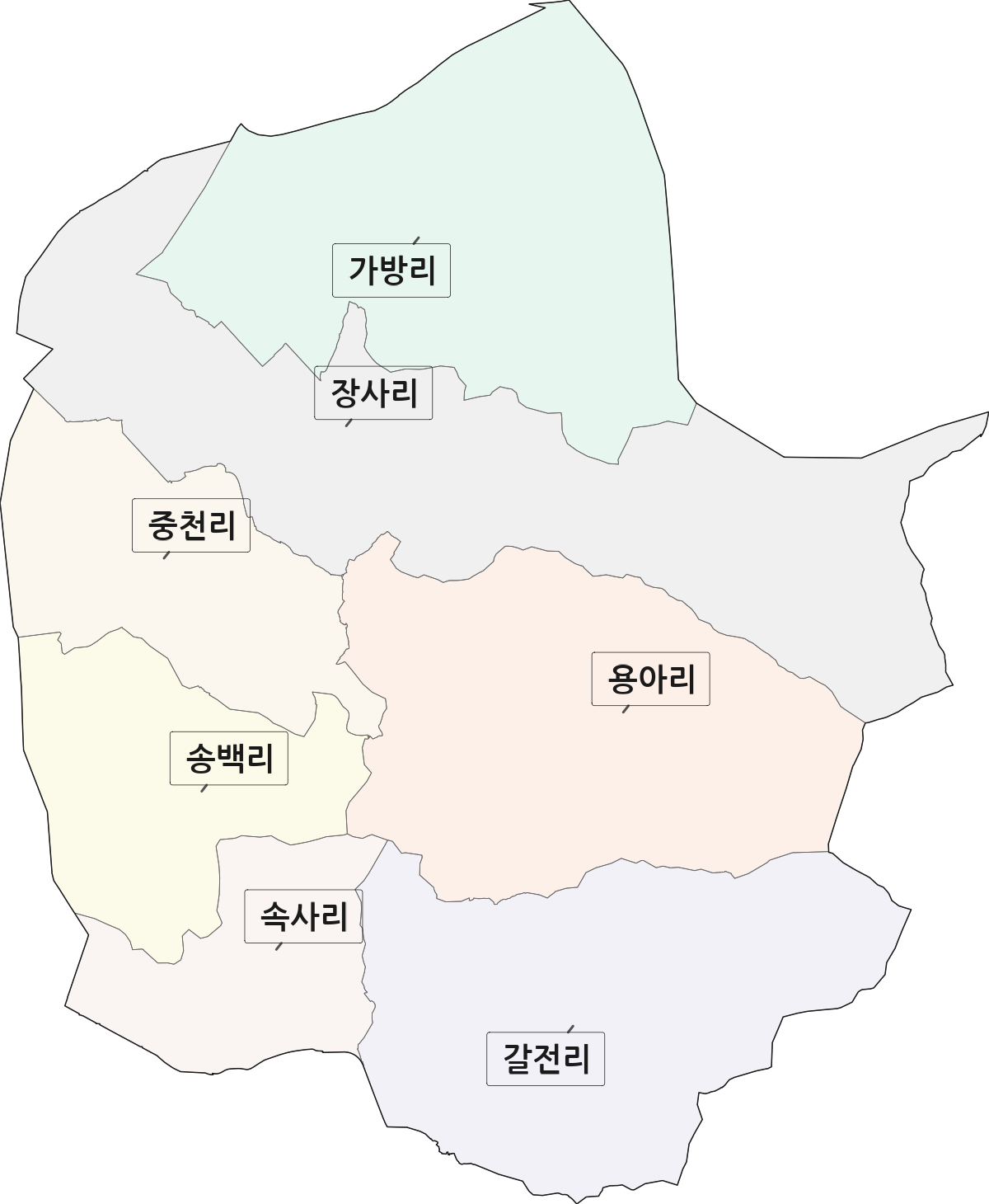 경상남도 진주시 금산면 법정동 리 구분 행정구역 경계 지도