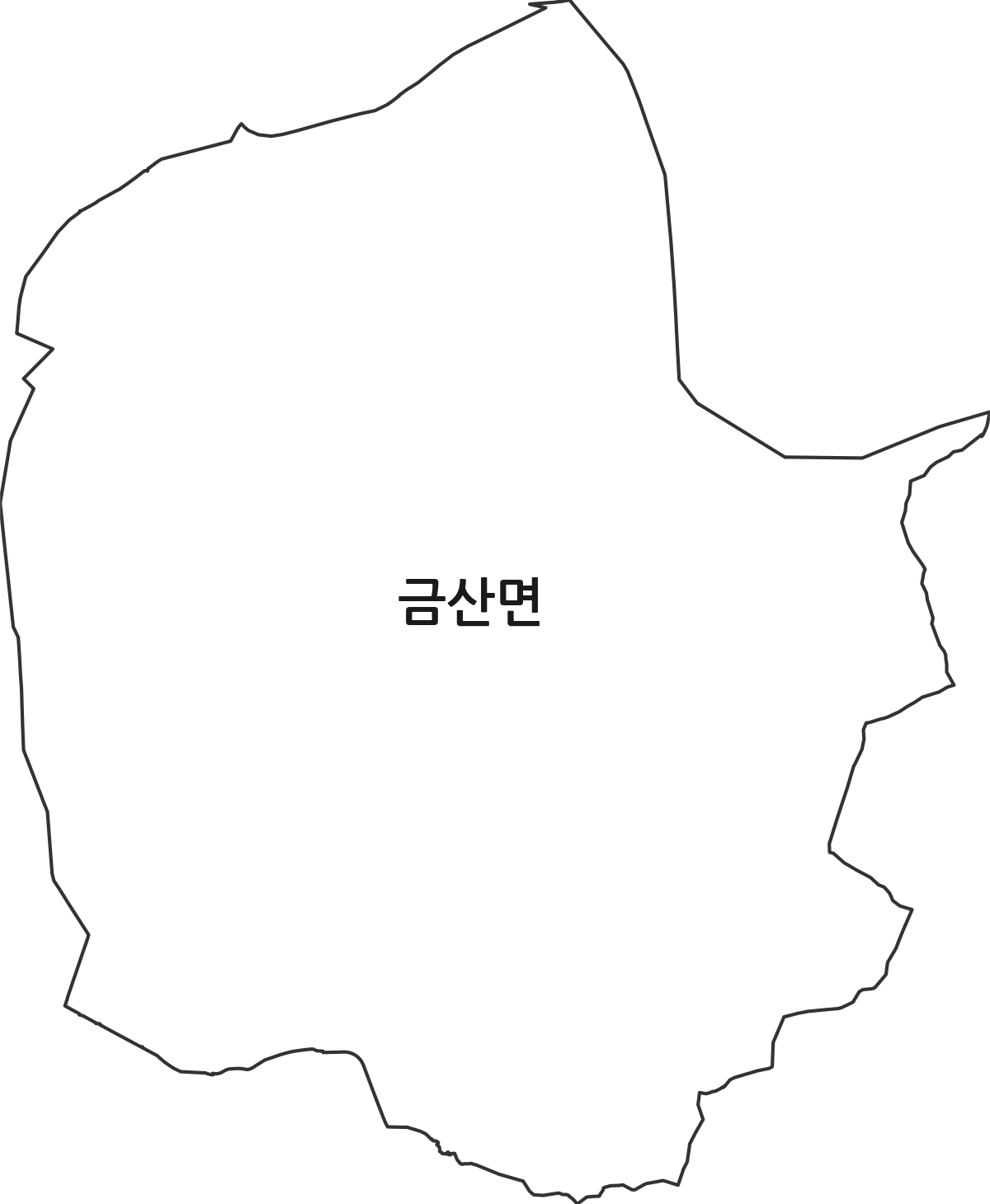 경상남도 진주시 금산면 법정동 행정구역 경계 지도