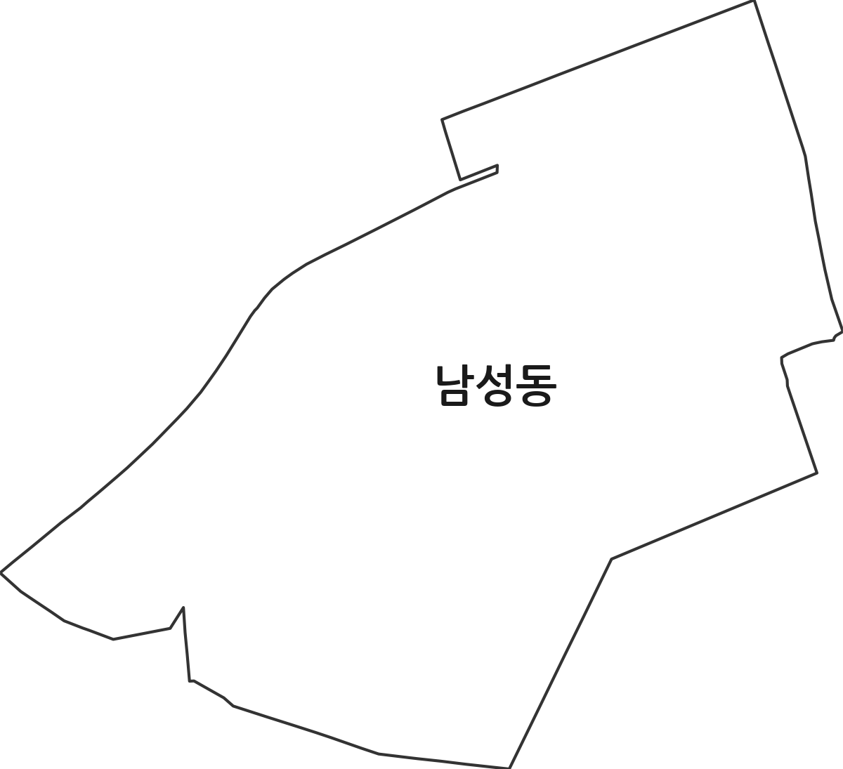 경상남도 진주시 남성동 법정동 행정구역 경계 지도