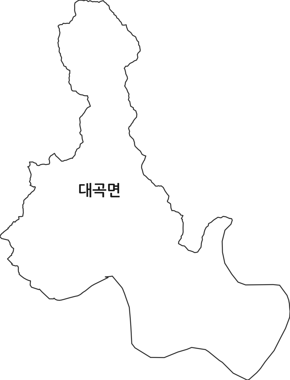 경상남도 진주시 대곡면 법정동 행정구역 경계 지도