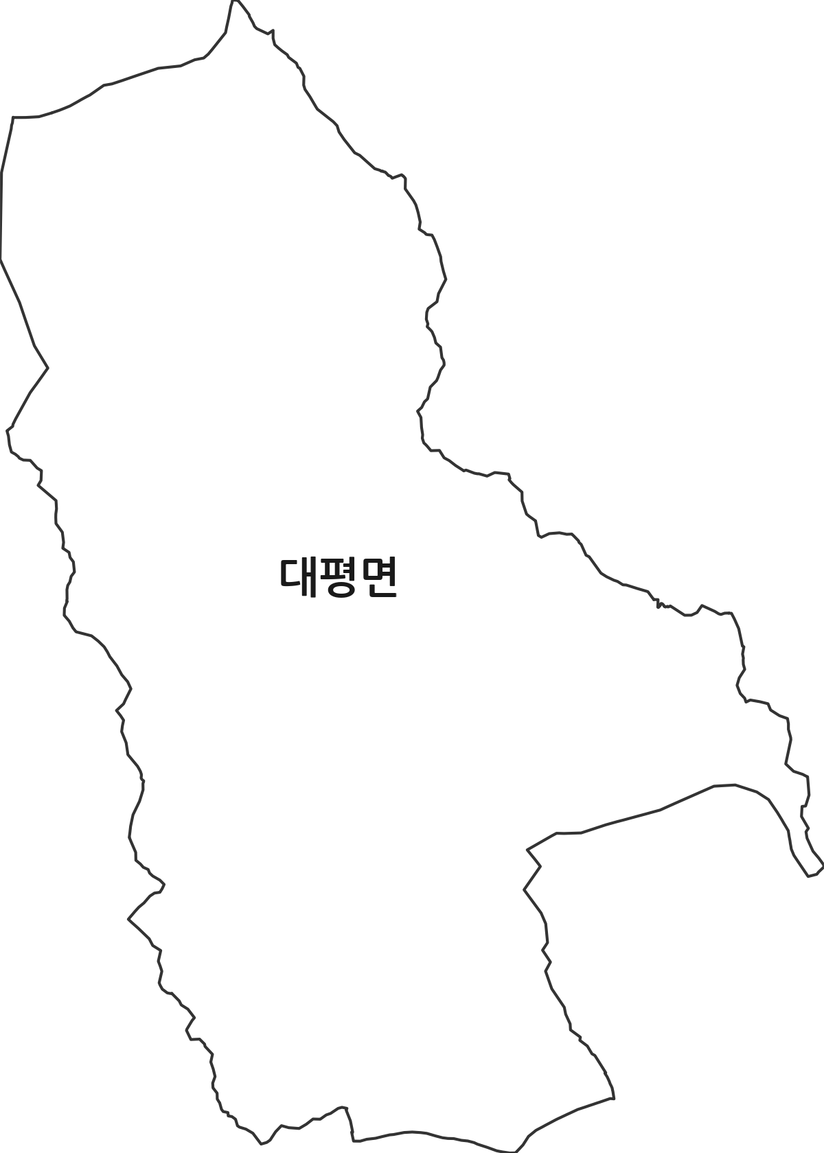 경상남도 진주시 대평면 법정동 행정구역 경계 지도