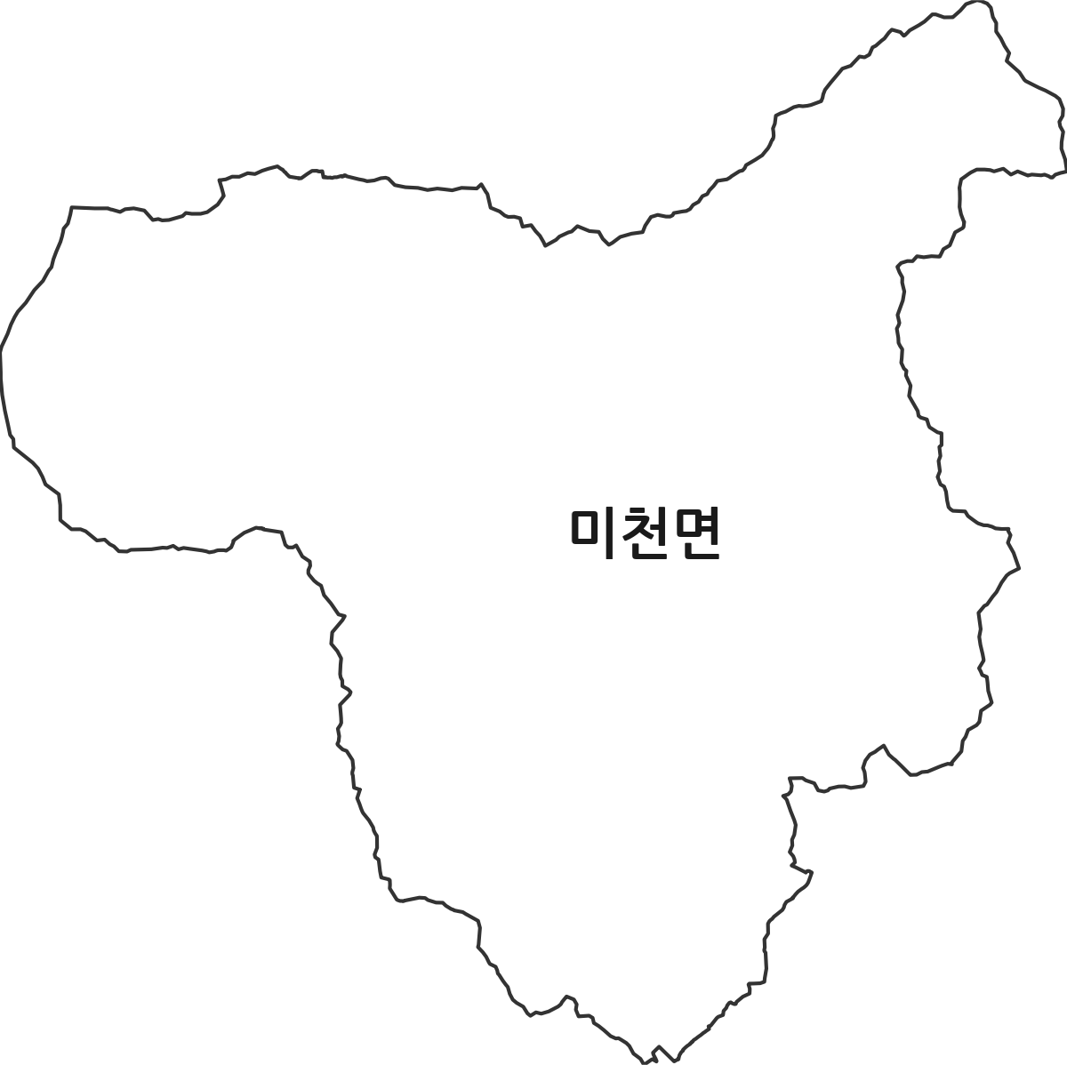 경상남도 진주시 미천면 법정동 행정구역 경계 지도