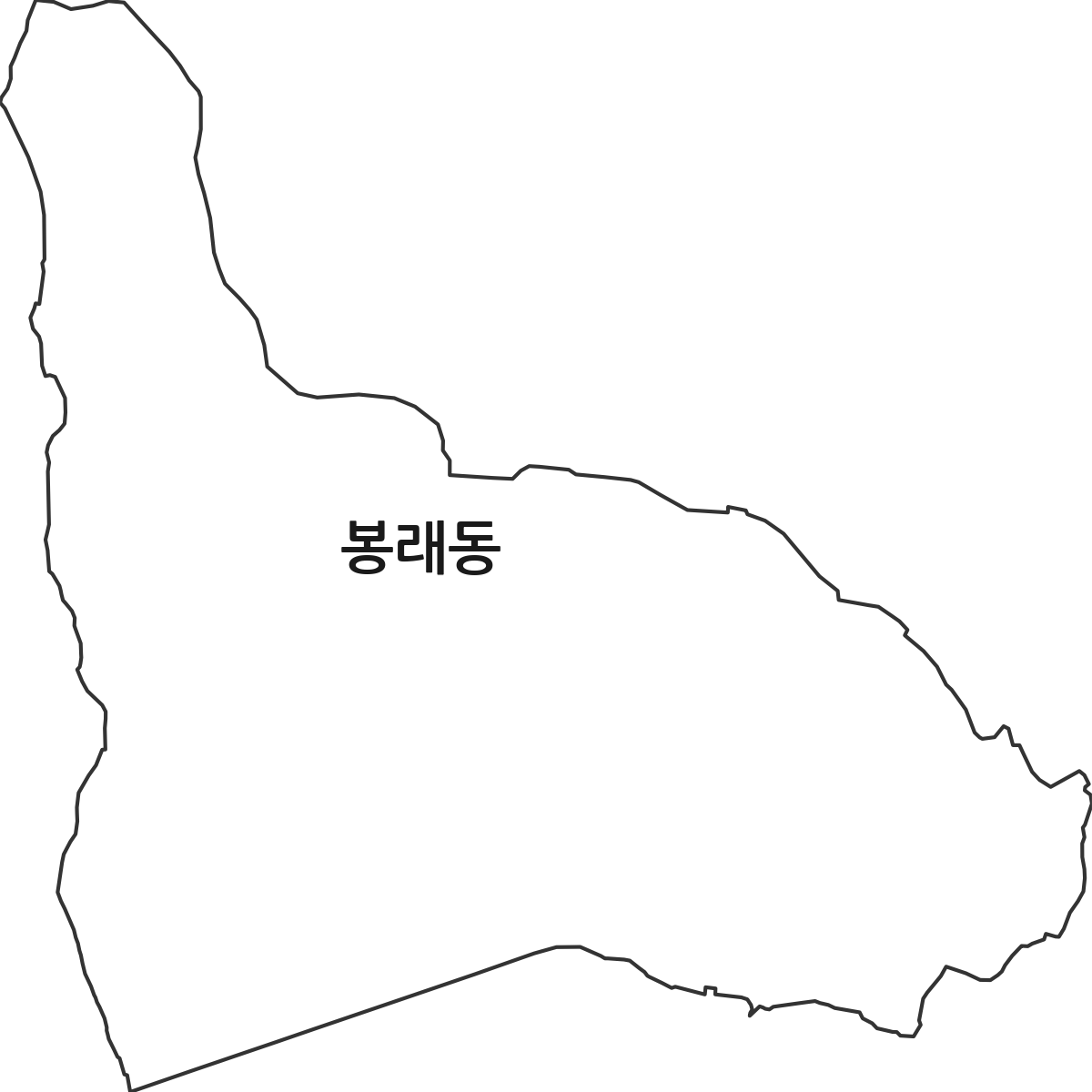 경상남도 진주시 봉래동 법정동 행정구역 경계 지도