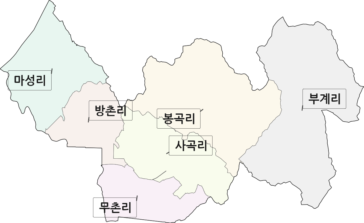 경상남도 진주시 사봉면 법정동 리 구분 행정구역 경계 지도