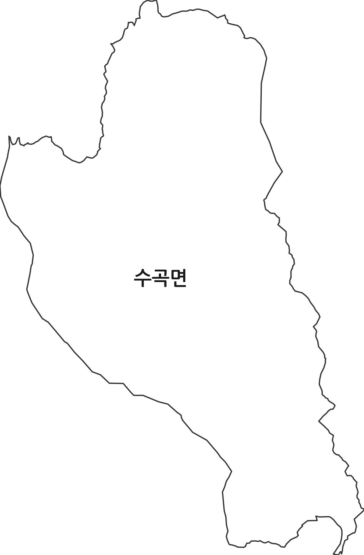 경상남도 진주시 수곡면 법정동 행정구역 경계 지도