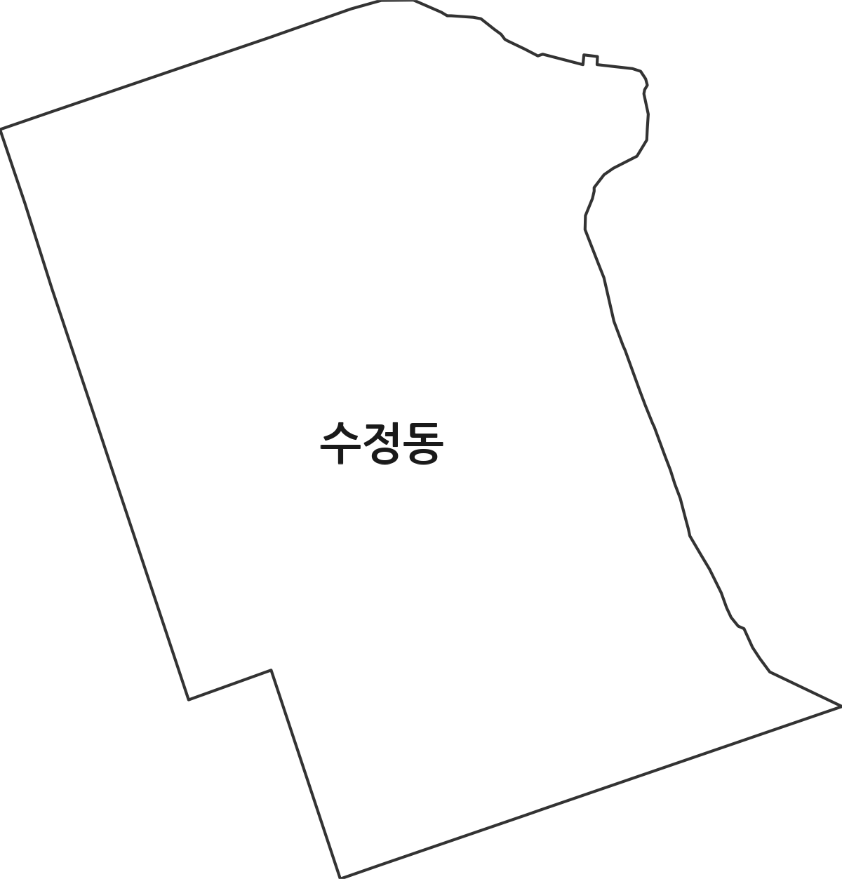 경상남도 진주시 수정동 법정동 행정구역 경계 지도
