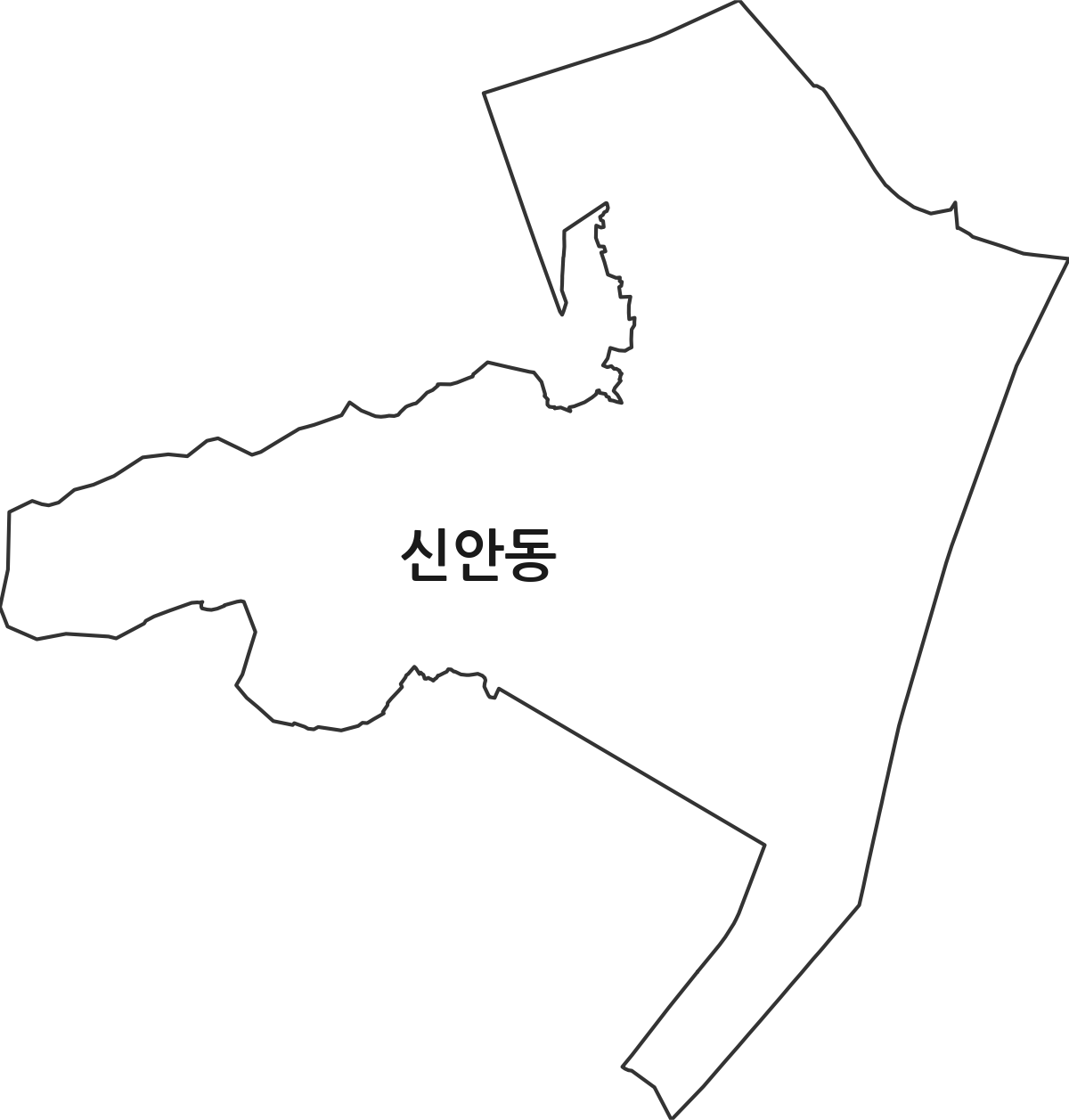 경상남도 진주시 신안동 법정동 행정구역 경계 지도