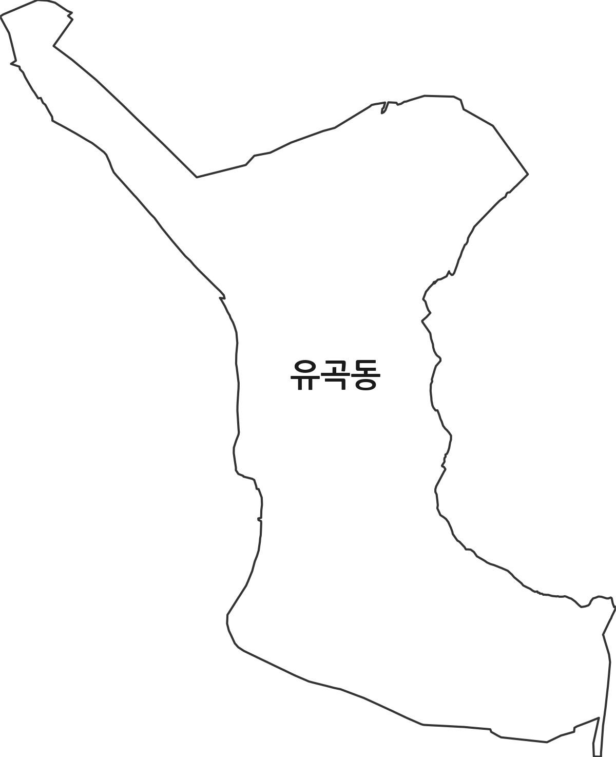경상남도 진주시 유곡동 법정동 행정구역 경계 지도
