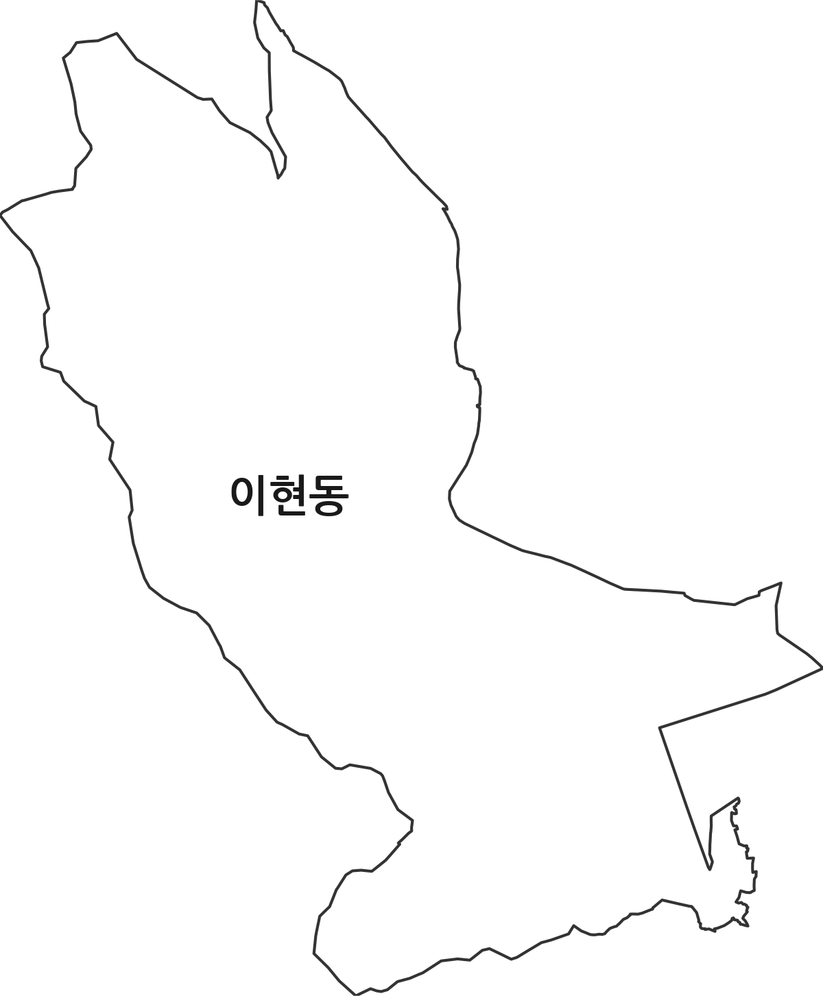 경상남도 진주시 이현동 법정동 행정구역 경계 지도