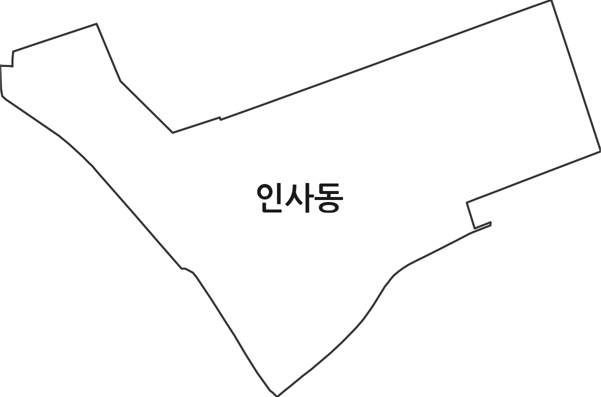 경상남도 진주시 인사동 법정동 행정구역 경계 지도