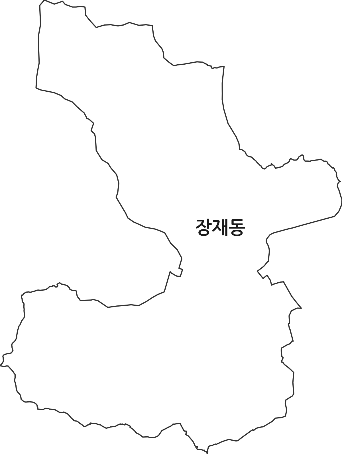 경상남도 진주시 장재동 법정동 행정구역 경계 지도
