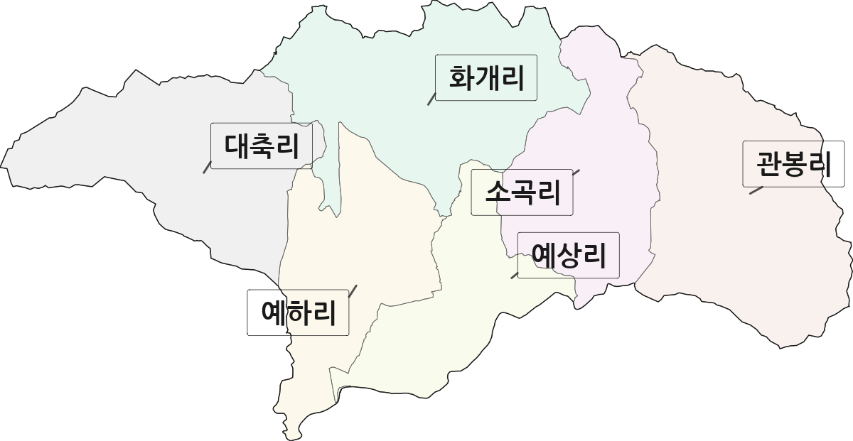 경상남도 진주시 정촌면 법정동 리 구분 행정구역 경계 지도