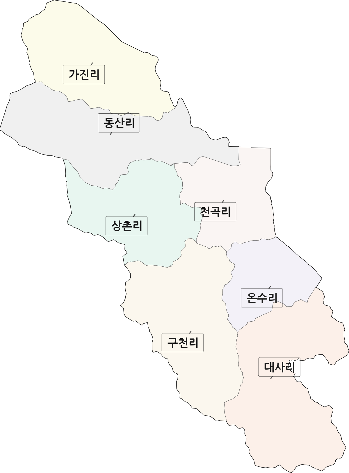 경상남도 진주시 진성면 법정동 리 구분 행정구역 경계 지도