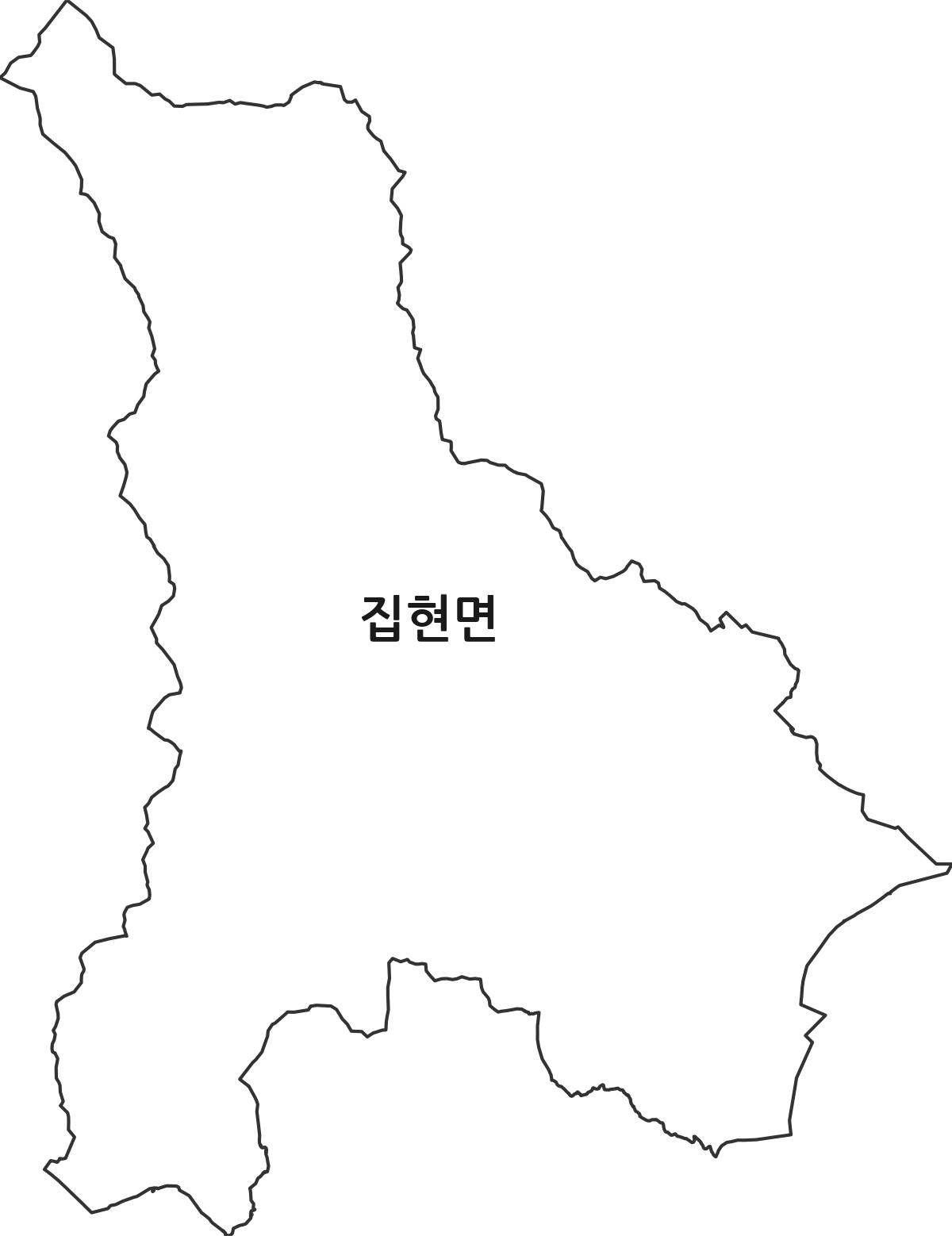 경상남도 진주시 집현면 법정동 행정구역 경계 지도