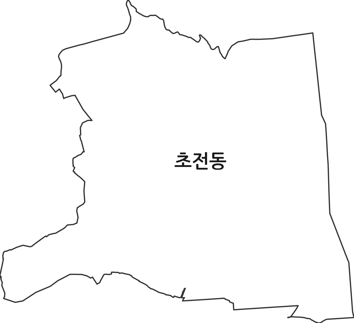 경상남도 진주시 초전동 법정동 행정구역 경계 지도