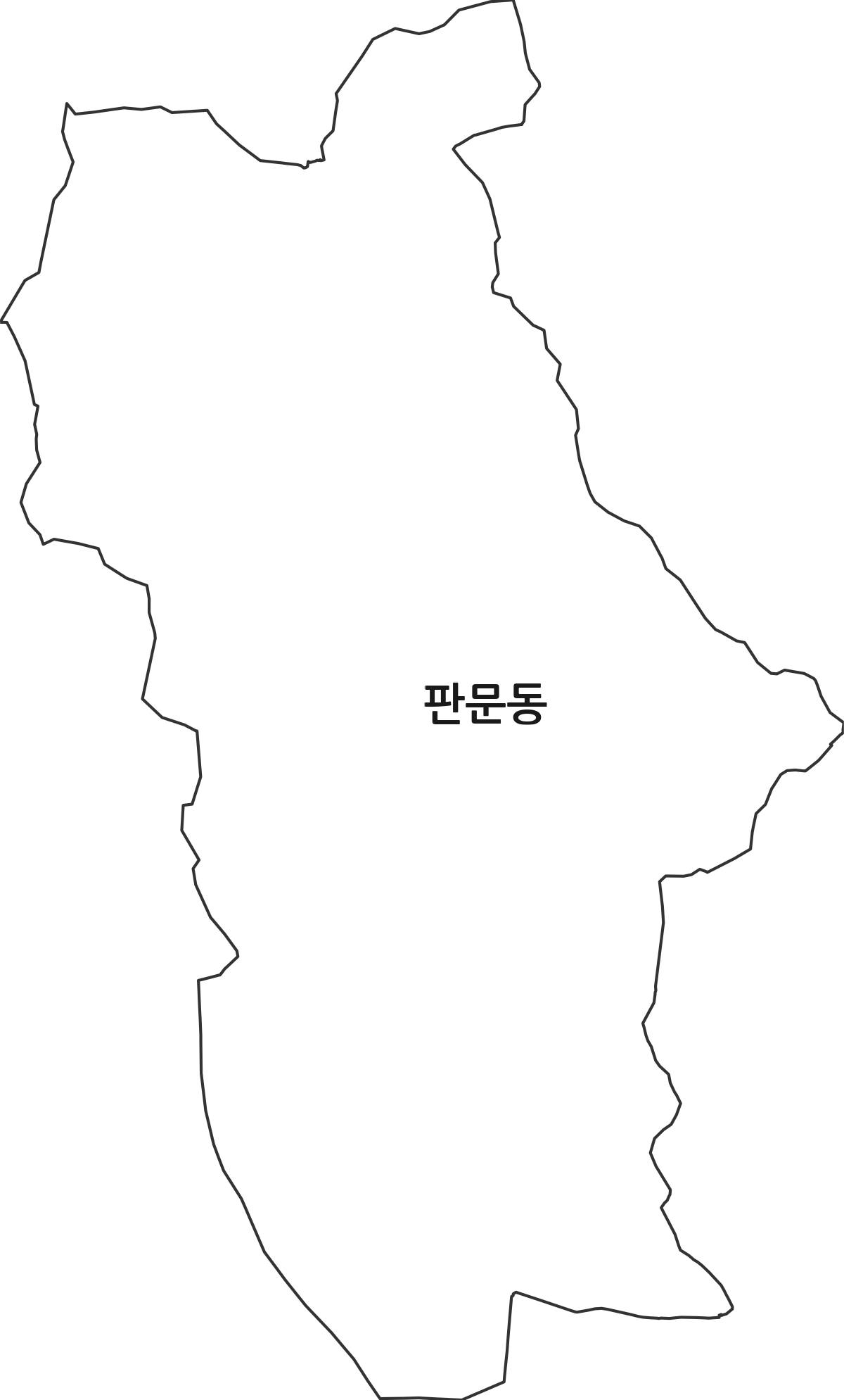 경상남도 진주시 판문동 법정동 행정구역 경계 지도