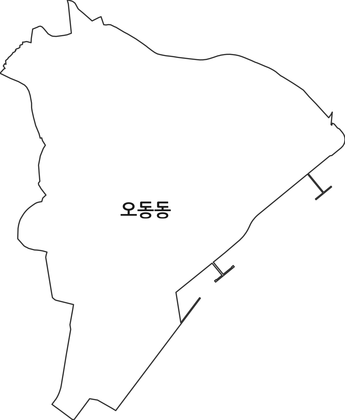 경상남도 창원시 마산합포구 오동동 행정동 행정구역 경계 지도