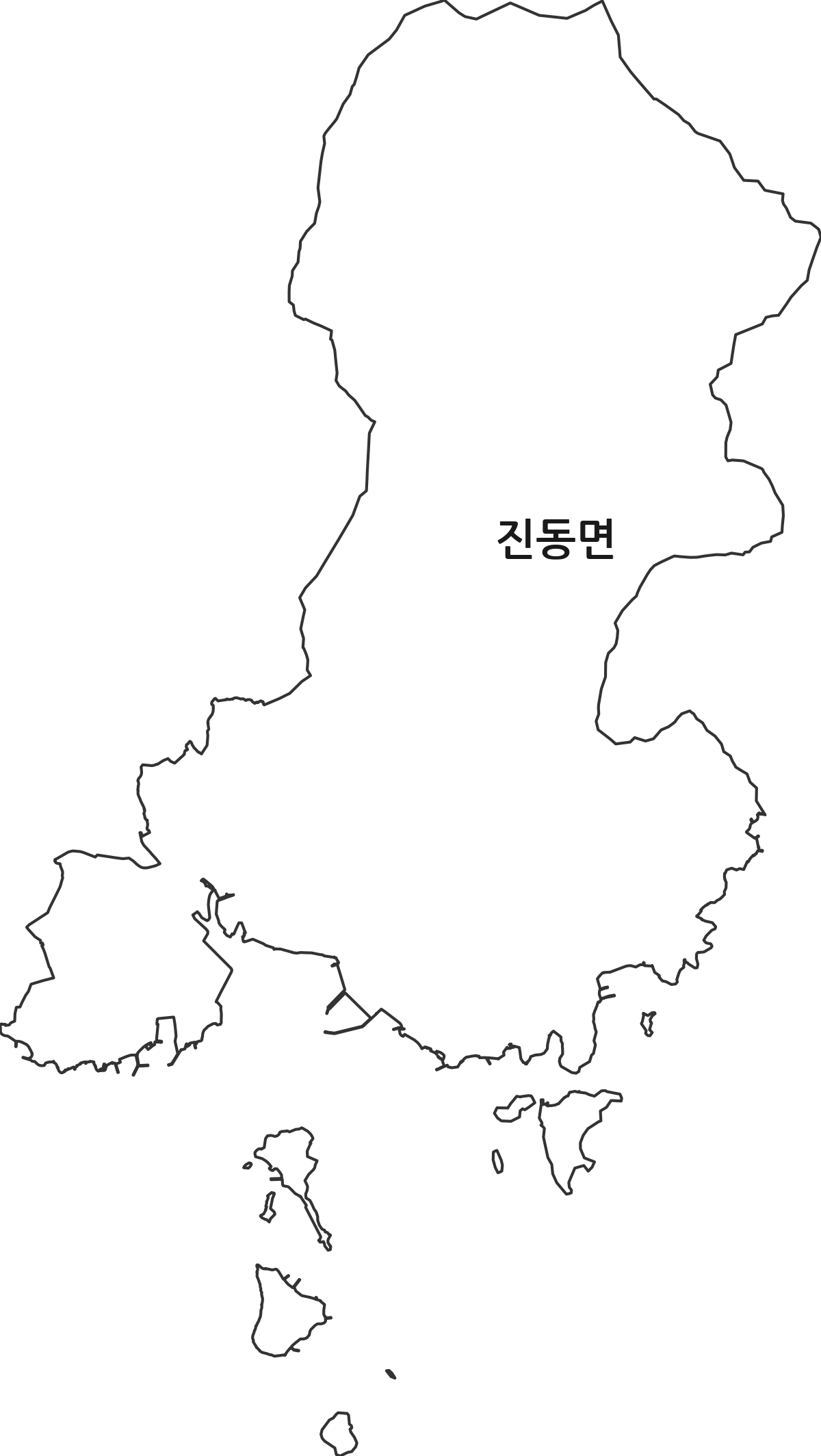 경상남도 창원시 마산합포구 진동면 법정동 행정구역 경계 지도