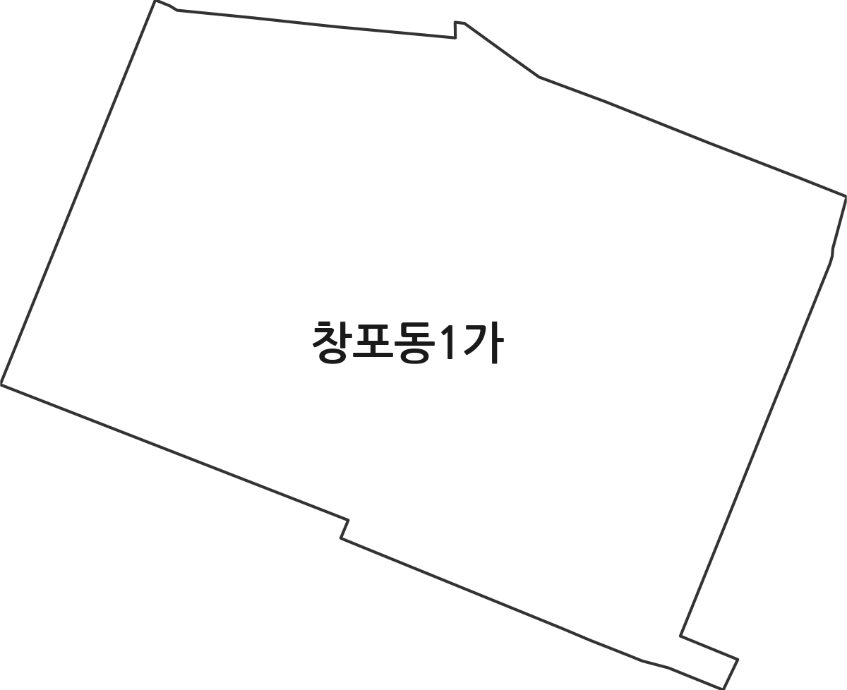 경상남도 창원시 마산합포구 창포동1가 법정동 행정구역 경계 지도
