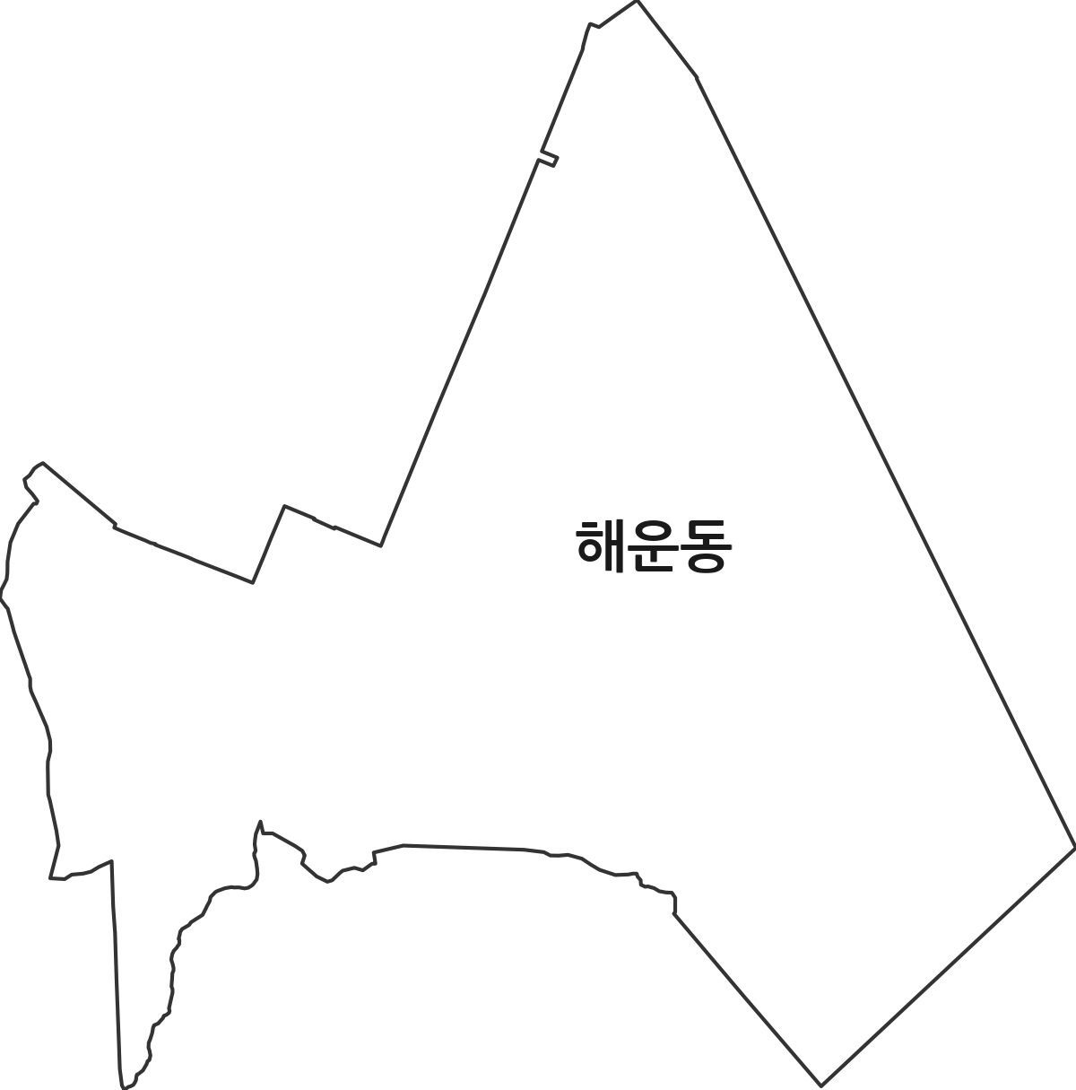 경상남도 창원시 마산합포구 해운동 법정동 행정구역 경계 지도