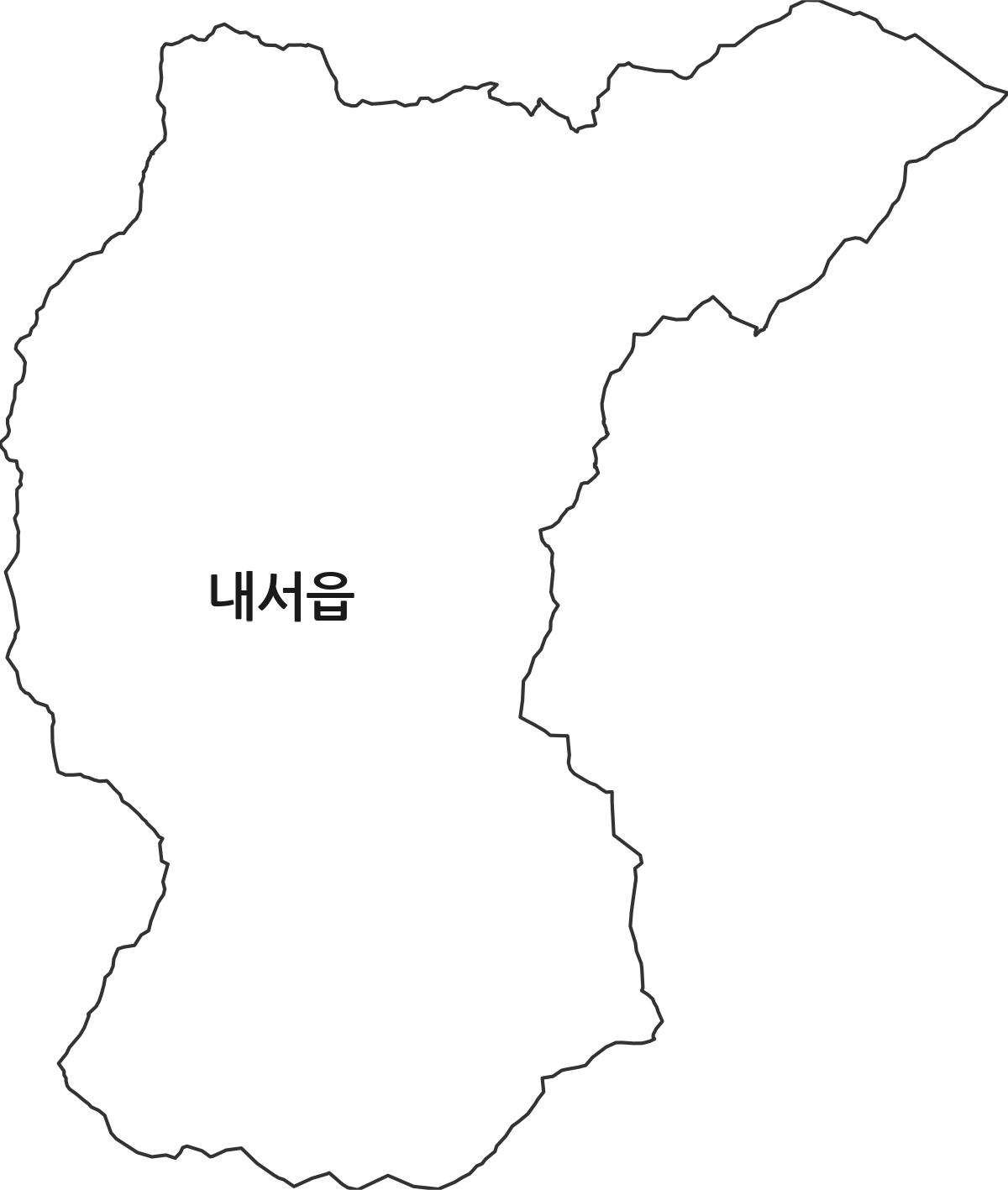 경상남도 창원시 마산회원구 내서읍 행정동 행정구역 경계 지도
