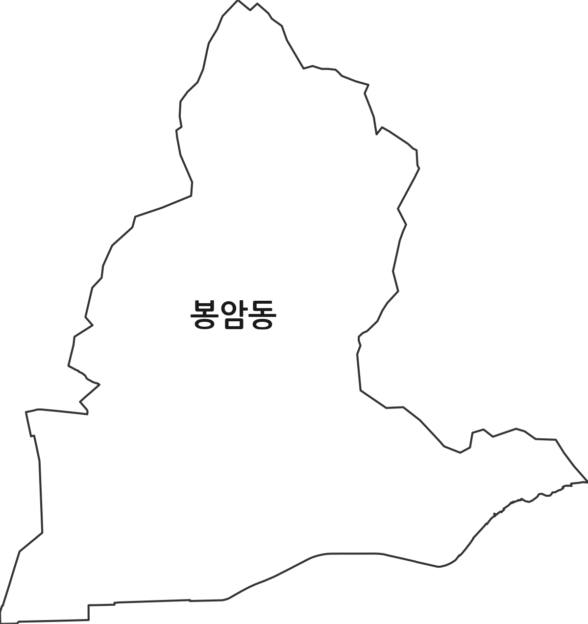 경상남도 창원시 마산회원구 봉암동 행정동 행정구역 경계 지도