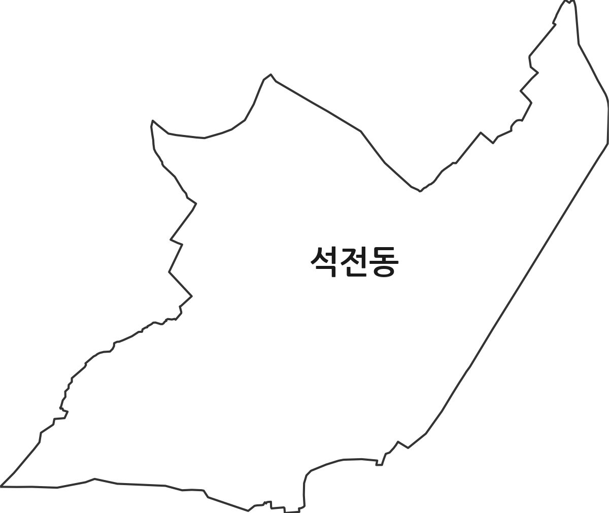 경상남도 창원시 마산회원구 석전동 행정동 행정구역 경계 지도