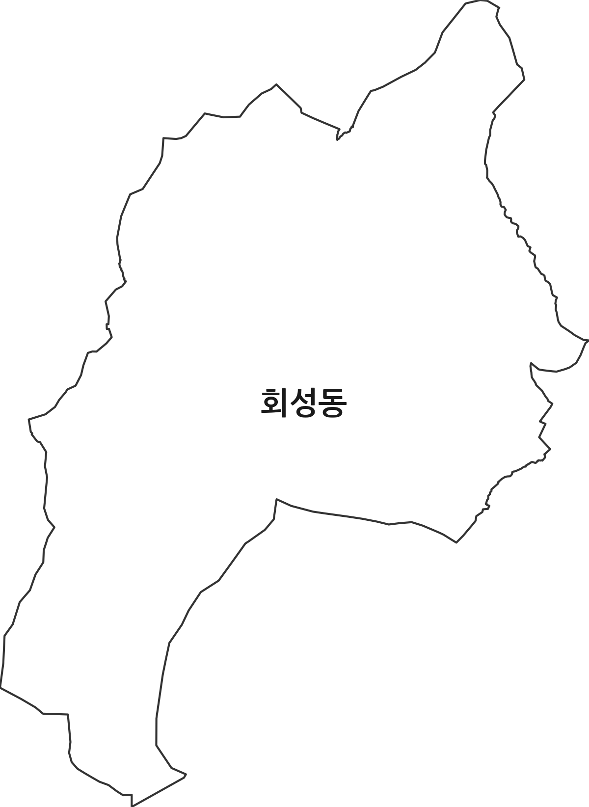 경상남도 창원시 마산회원구 회성동 행정동 행정구역 경계 지도