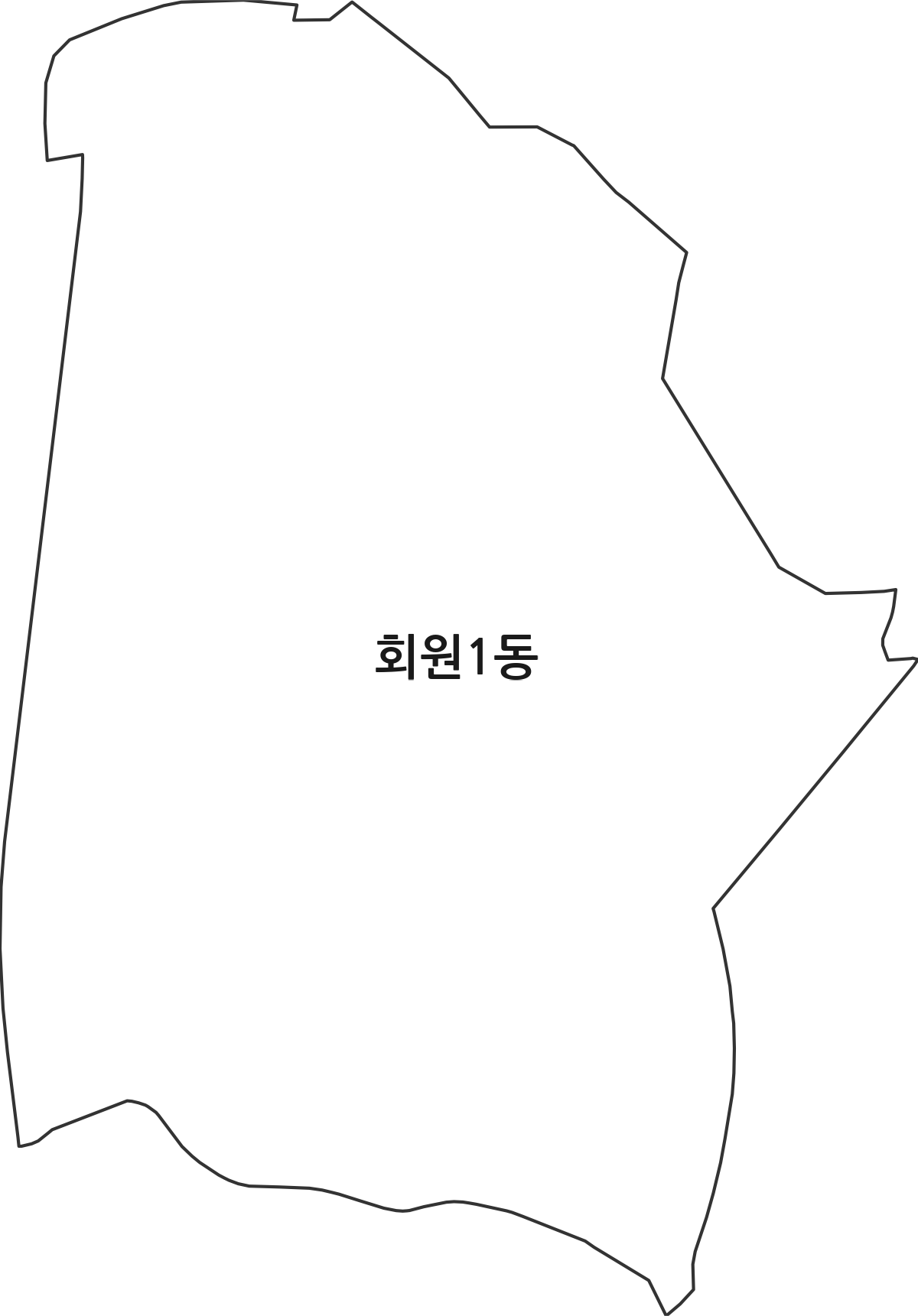 경상남도 창원시 마산회원구 회원1동 행정동 행정구역 경계 지도