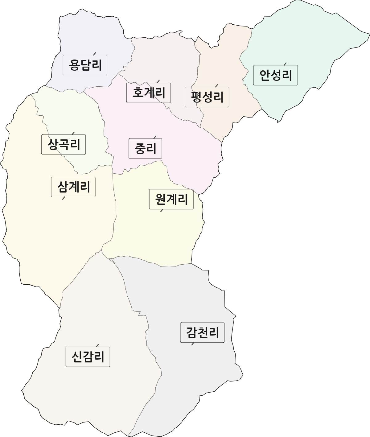 경상남도 창원시 마산회원구 내서읍 법정동 리 구분 행정구역 경계 지도